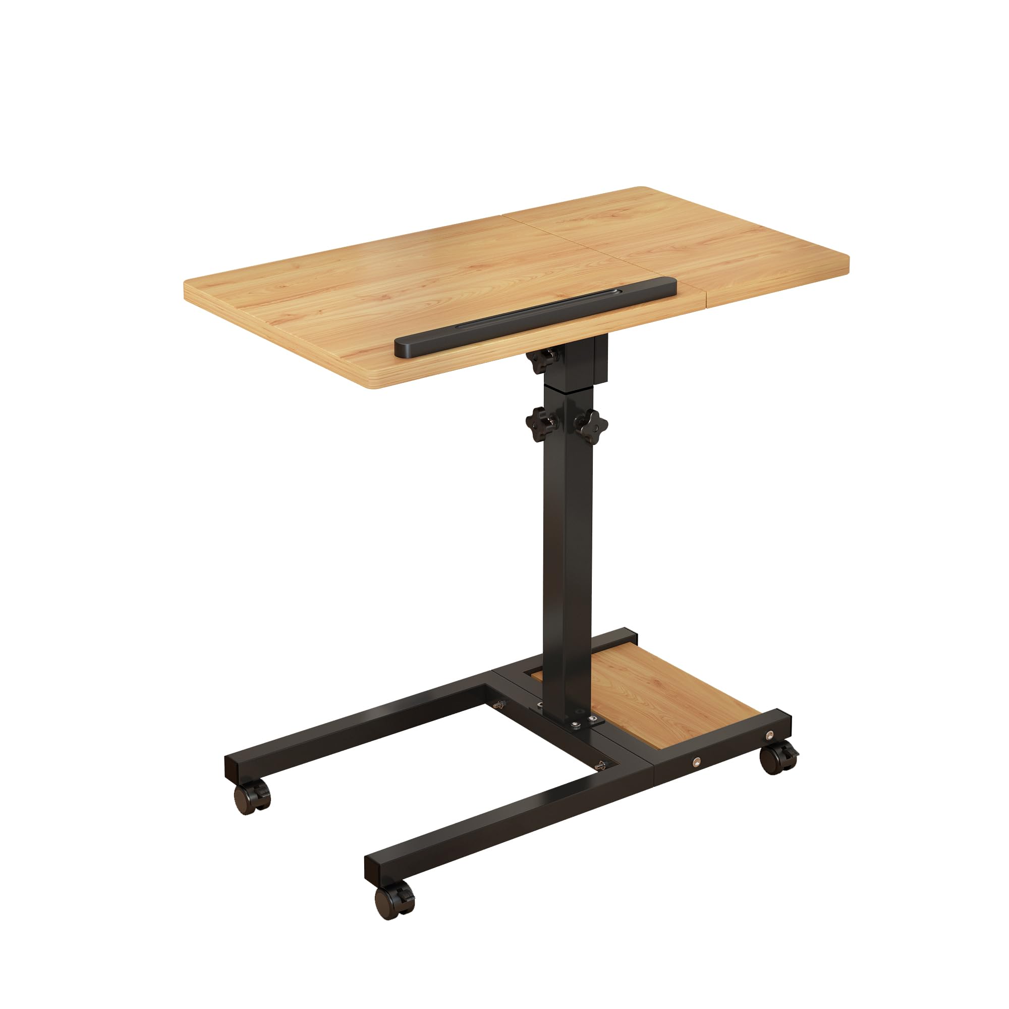 Adjustable Height Rolling Laptop Stand with Wheels & Mouse Pad - Portable Swivel Notebook Desk Cart for Home Office, Gaming & Workspace - Ergonomic Mobile Computer Table for PC, MacBook & Laptops