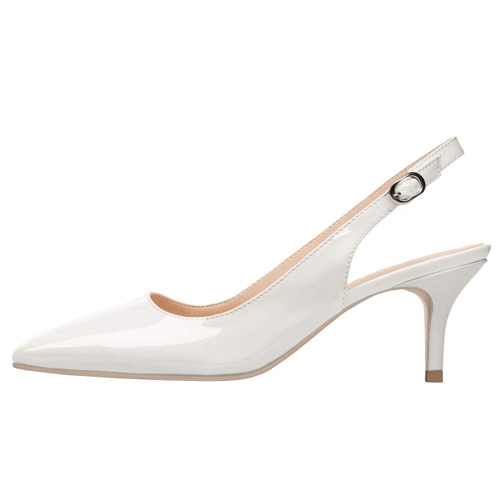 JOY IN LOVE Women's Kitten Heels - Slingback Pointed Toe Pumps Sandals for Work, Party & Wedding | Comfortable Dress Shoes for Office & Special Occasions