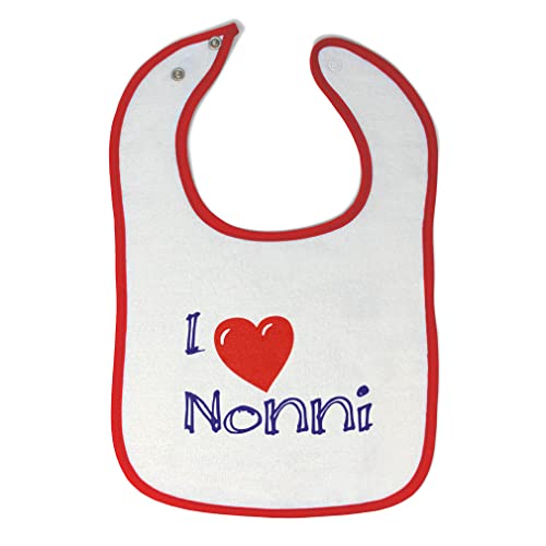Soft Cotton Baby Bibs & Burp Cloths Set - Adorable 'I Love Grandma' Design for Toddlers & Infants (White & Red) - Perfect for Feeding, Messy Playtime & Special Grandma Visits