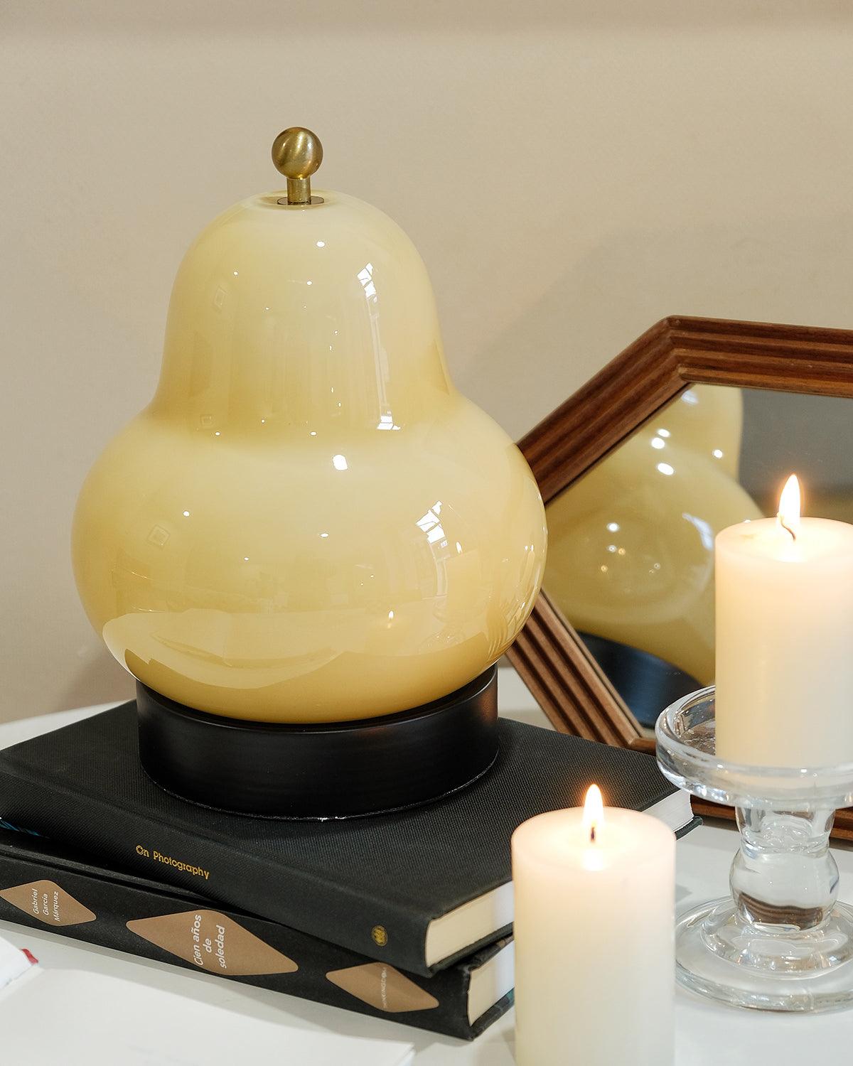 Pear Rechargeable LED Table Lamp with Built-in Battery - Perfect for Bedroom, Office, and Reading Nook Lighting