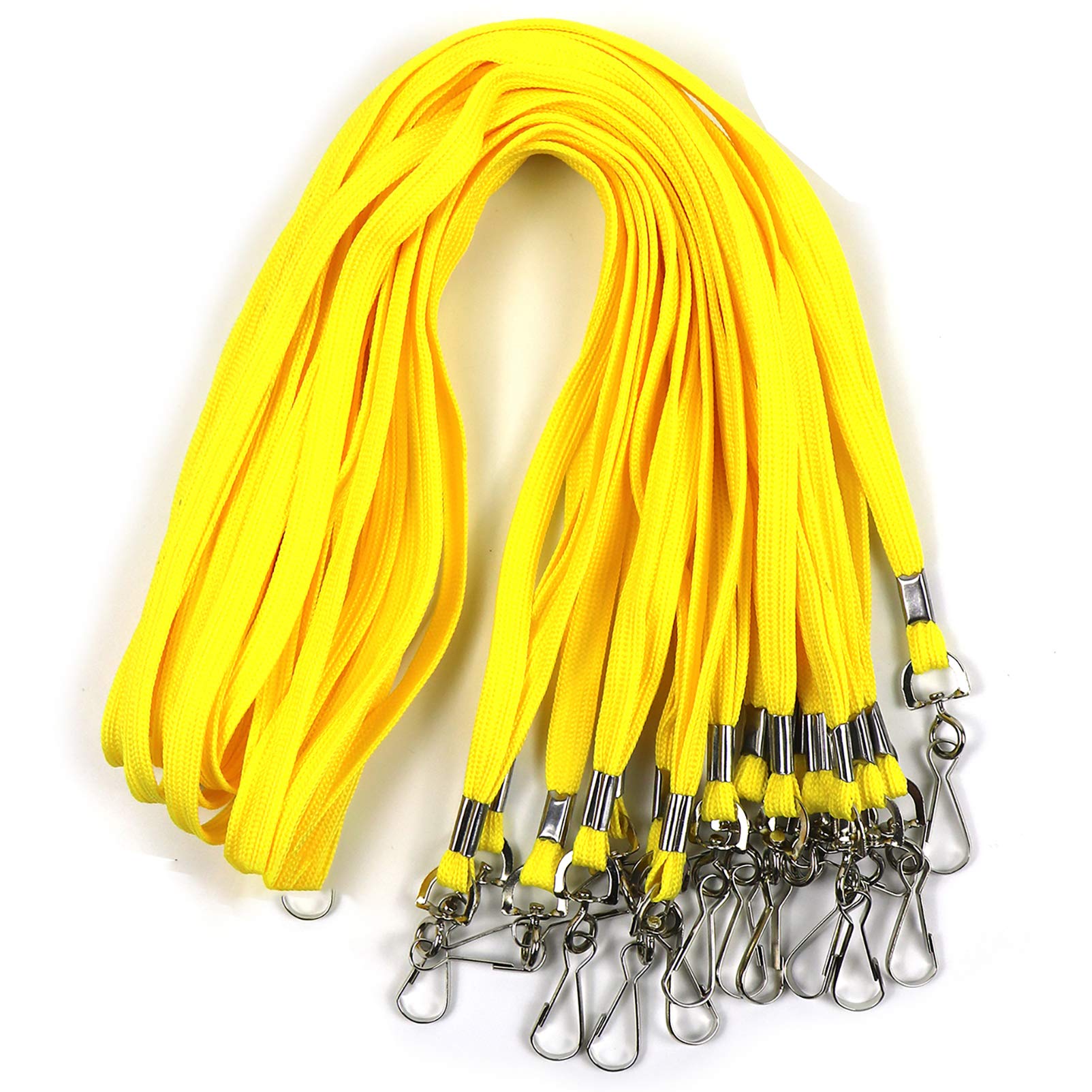 Beebel 100 Pack Black Lanyards with Swivel Hooks for ID Badges - Office & Event Use