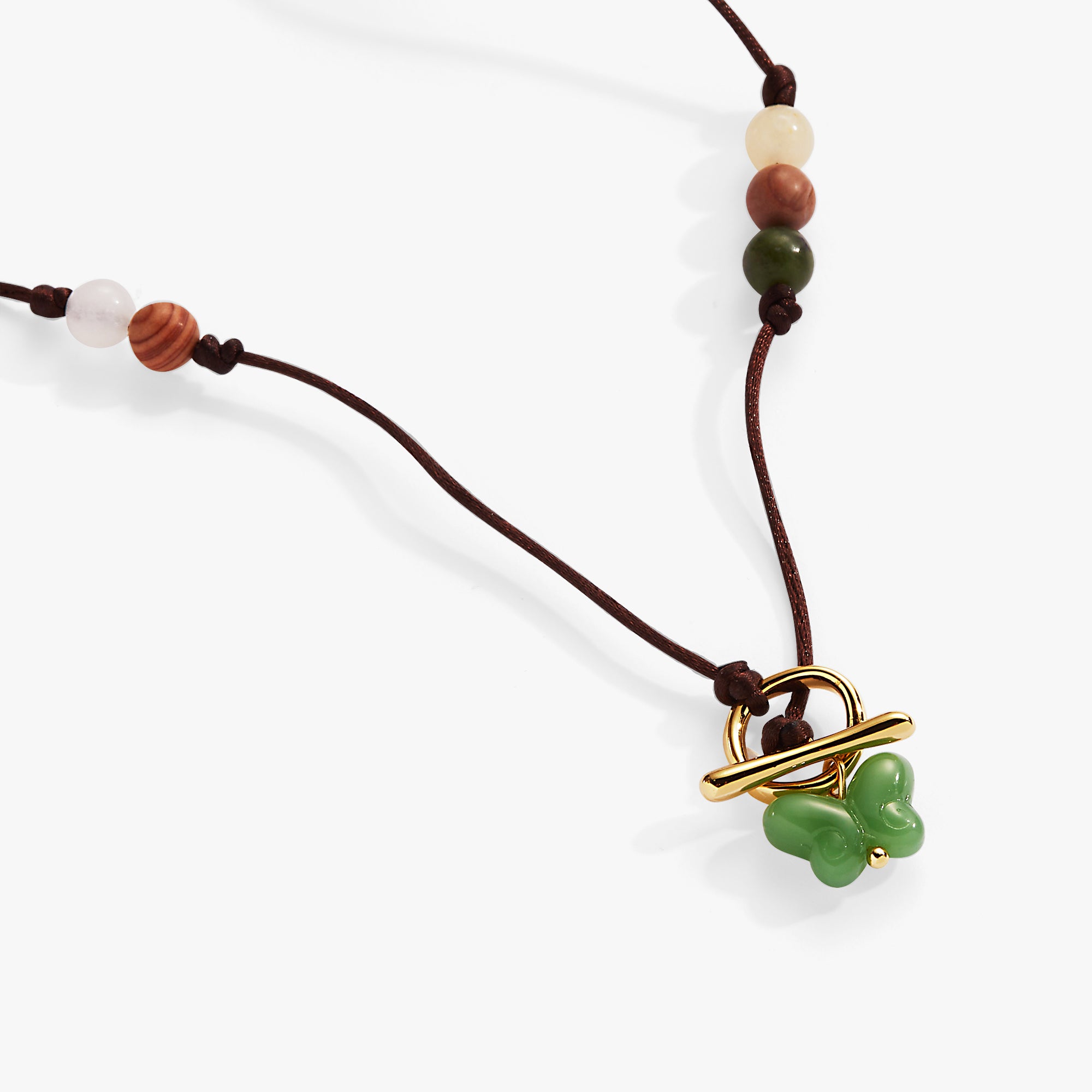 Healing Stone Butterfly Toggle Necklace - Handcrafted Gemstone Jewelry for Stress Relief & Positive Energy - Perfect for Meditation, Yoga & Spiritual Gifts