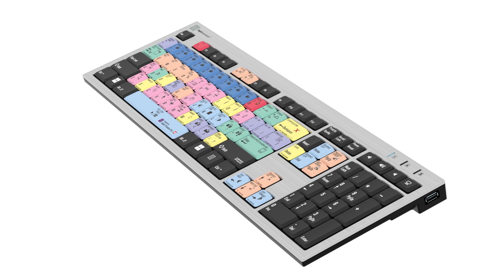 Logickeyboard Slimline Adobe Premiere Pro Editing Keyboard for Windows PC - Optimized for Video Editors & Content Creators (LKBU-PPROCC-AJPU-US)