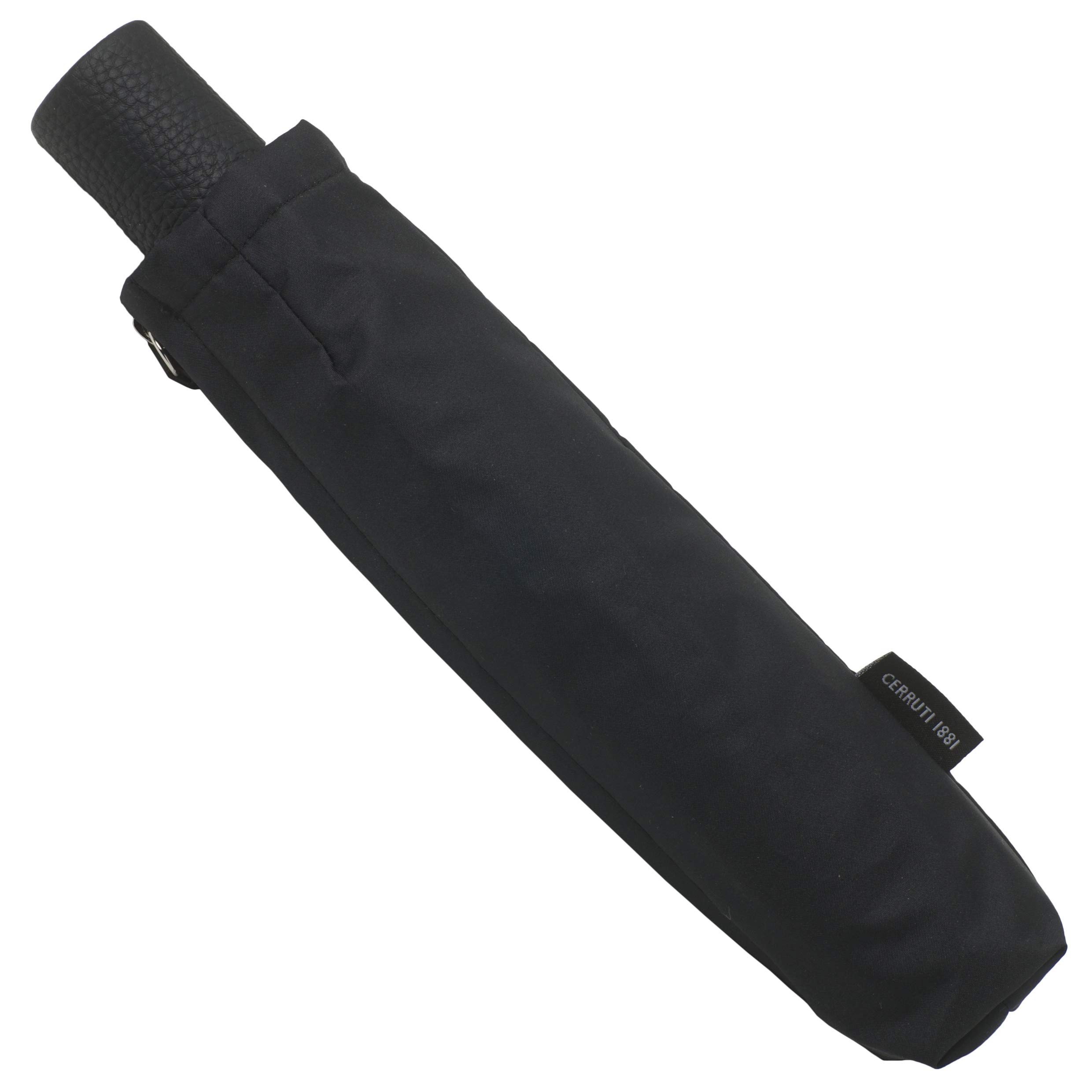 Cerruti 1881 Hamilton Black Compact Automatic Open Close Umbrella with Cover - Stylish Rain Protection for Business Commute & Outdoor Events