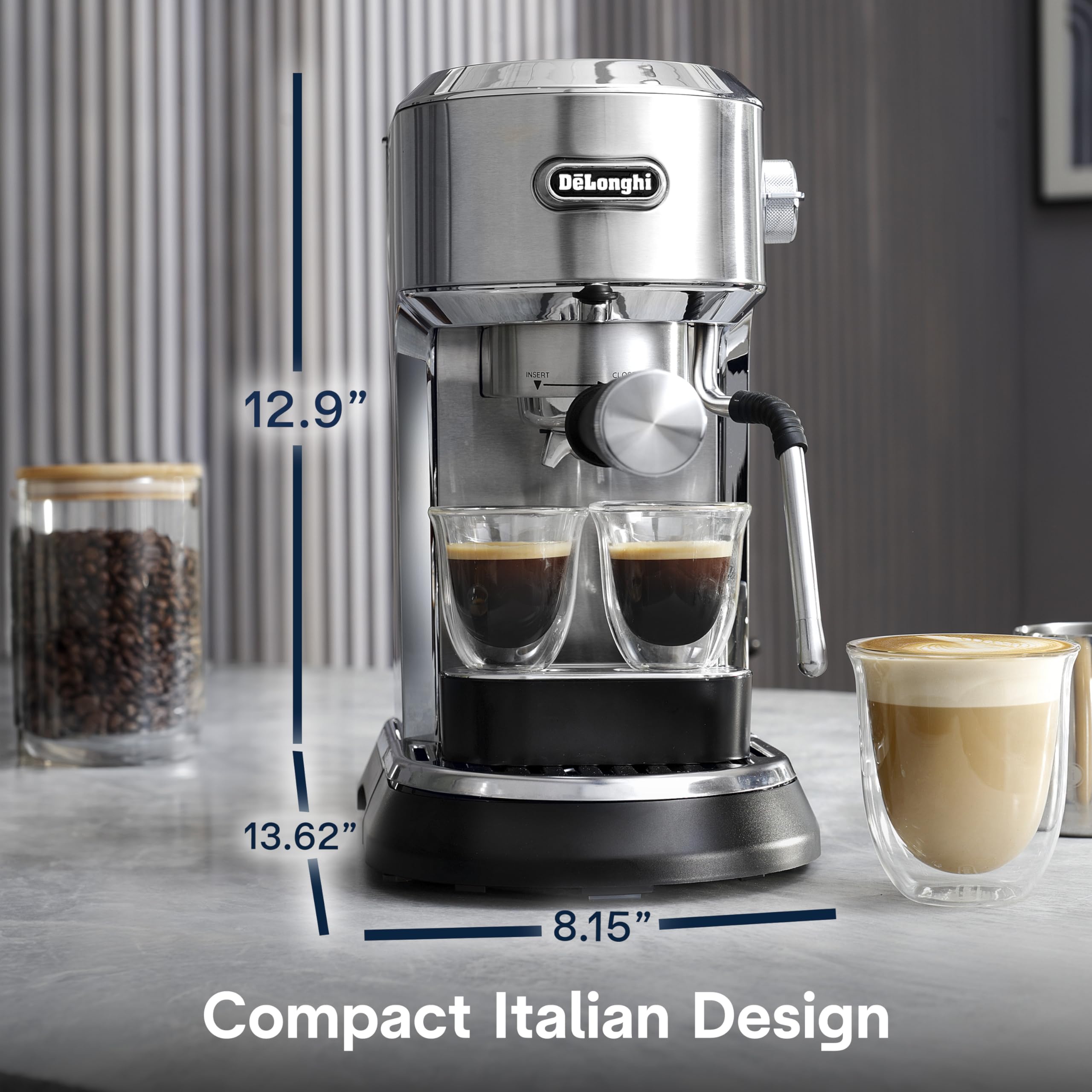 De'Longhi Dedica Maestro Manual Espresso Machine - Premium Home Barista Coffee Maker for Latte & Cappuccino | Perfect for Small Kitchens & Office Use