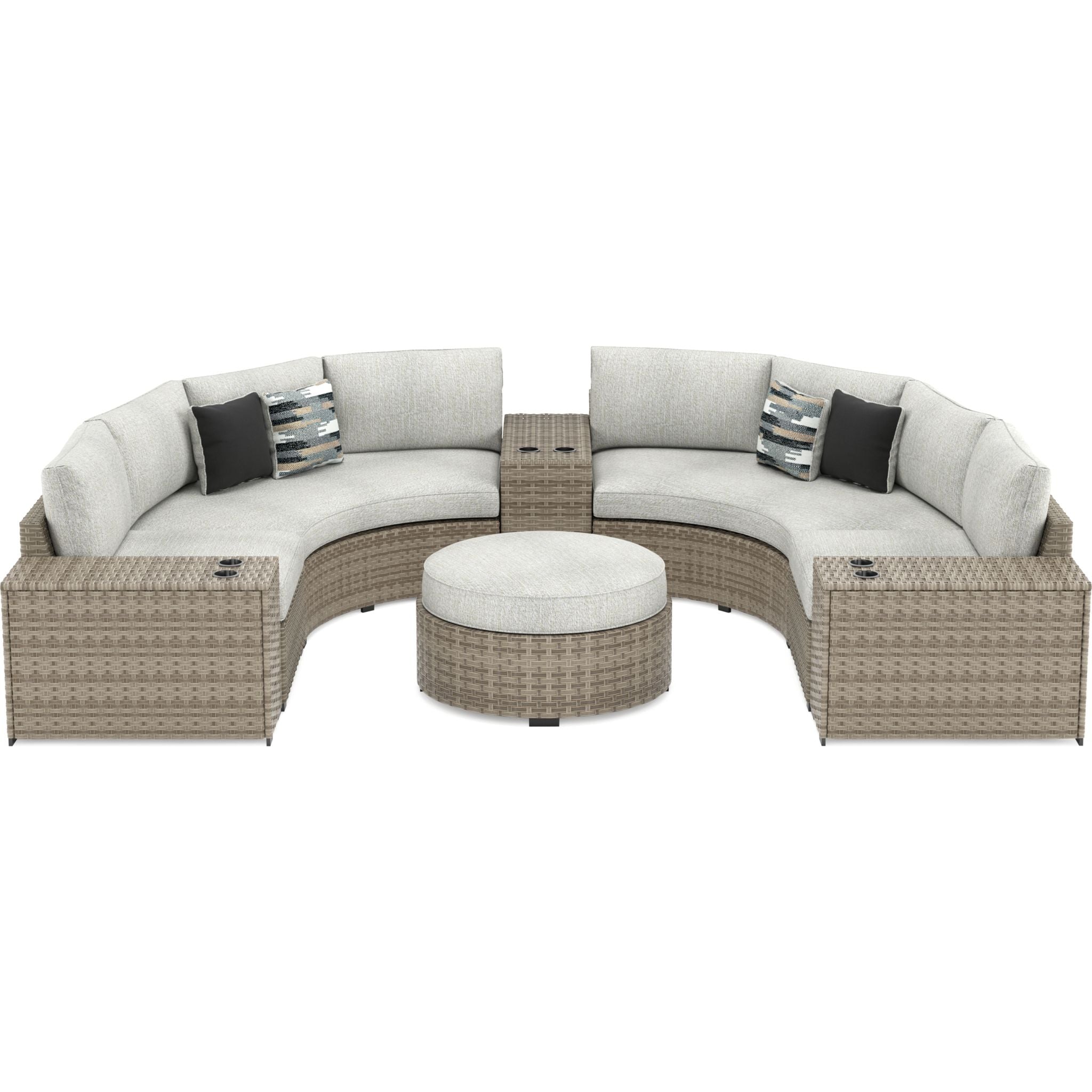 Calworth 7-Piece Outdoor Sectional Sofa Set with Ottoman - Patio Furniture for Backyard, Poolside & Garden Relaxation