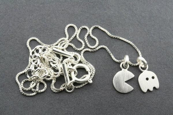 Pac-Man Necklace Sterling Silver - Retro Arcade Game Jewelry for Gamers & Fans - Perfect Gift for Birthday, Christmas & Cosplay