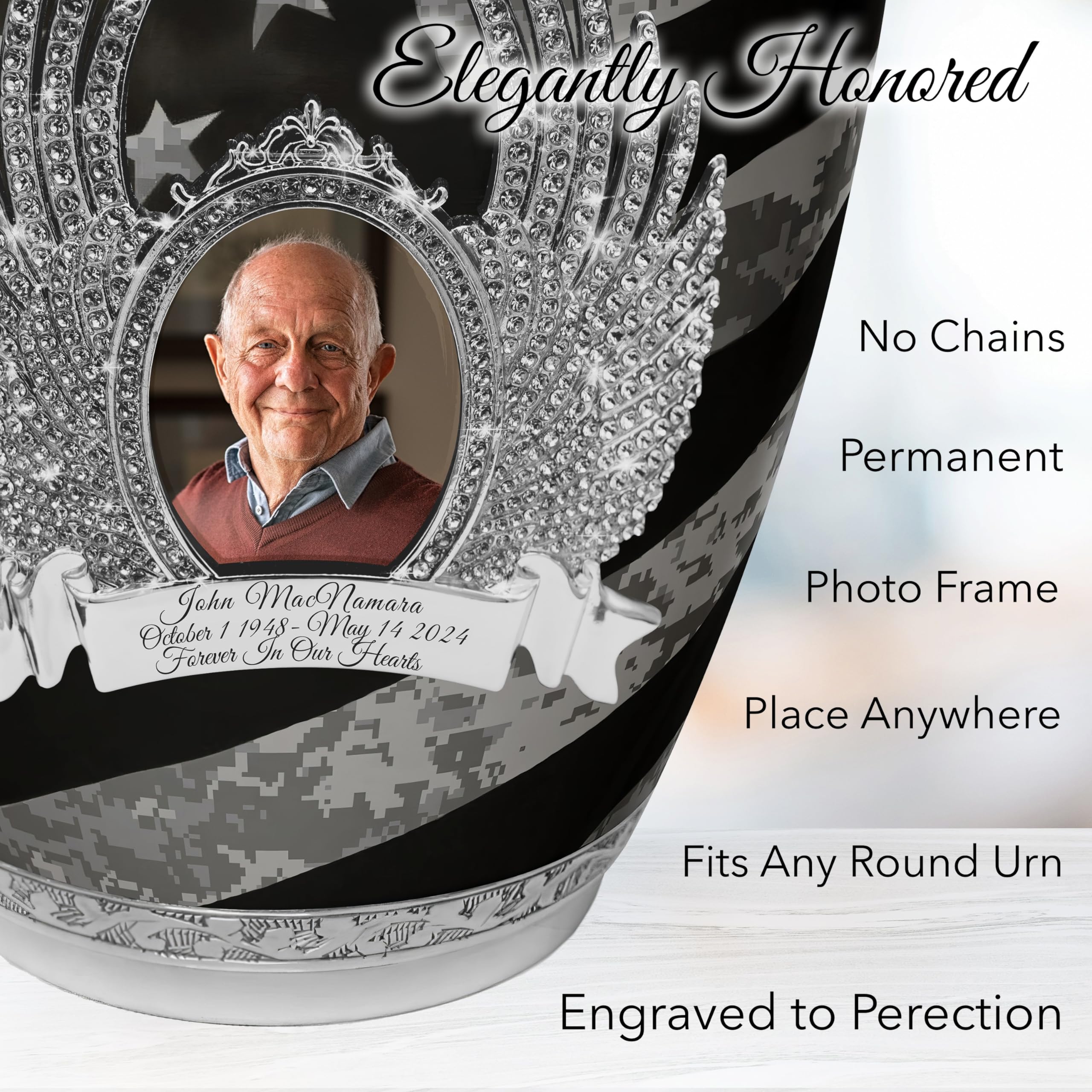 Military Cremation Urns for Human Ashes - Large Adult Male Urn for Funeral, Memorial & Burial - Army Themed Keepsake Urn for Dad, Husband & Veterans - Perfect for Home Display, Cemetery or Military Memorial Services