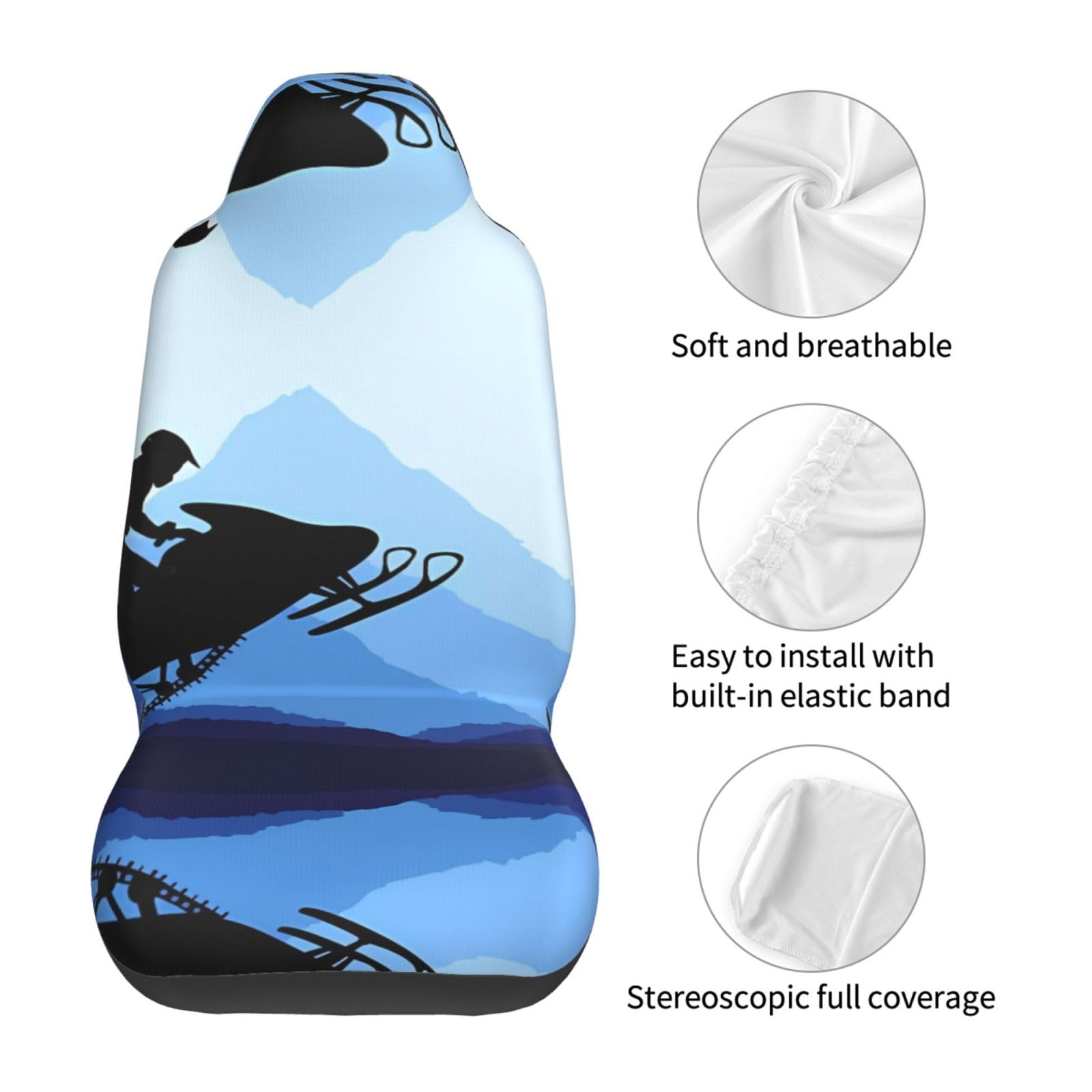 Universal Snowmobile Car Seat Covers - Breathable Front Seat Protectors for Cars, SUVs, Sedans & Trucks - Easy to Clean & Removable - Perfect for Winter Sports & Outdoor Adventures
