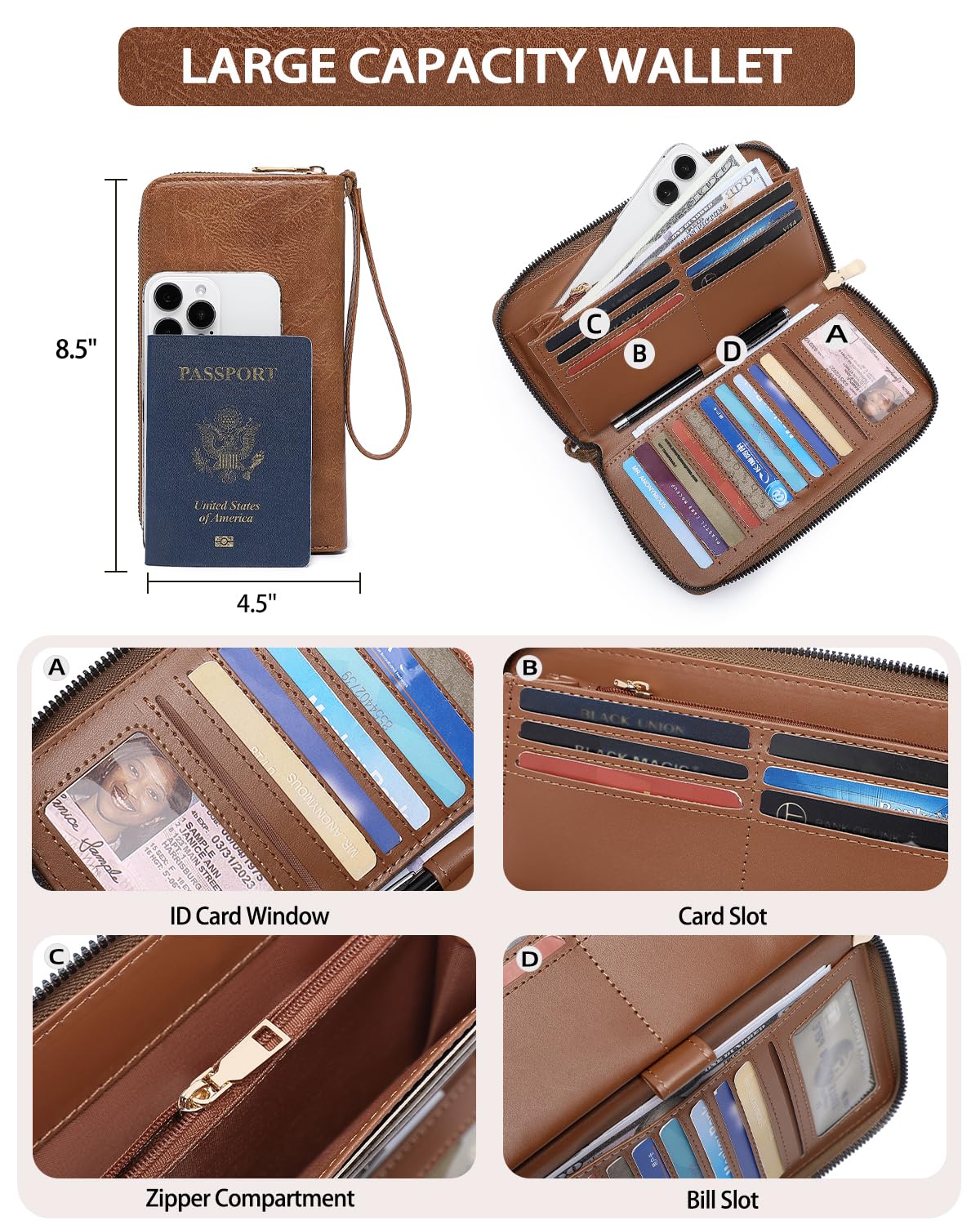 3PCS Women's Leather Crossbody Bags Set with Wallet - Large Shoulder Handbags & Adjustable Straps for Ladies, Perfect for Work, Travel & Daily Use Tote Purse