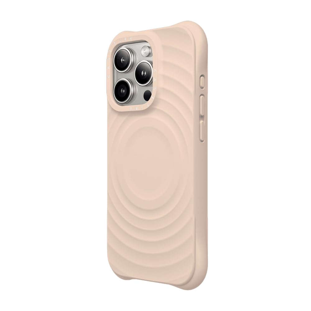 CASETiFY Ripple iPhone 15 Pro Max Case - 2X Military Grade Drop Protection, Wave Texture Design, MagSafe Compatible - Oat Color | Perfect for Outdoor Adventures & Everyday Protection