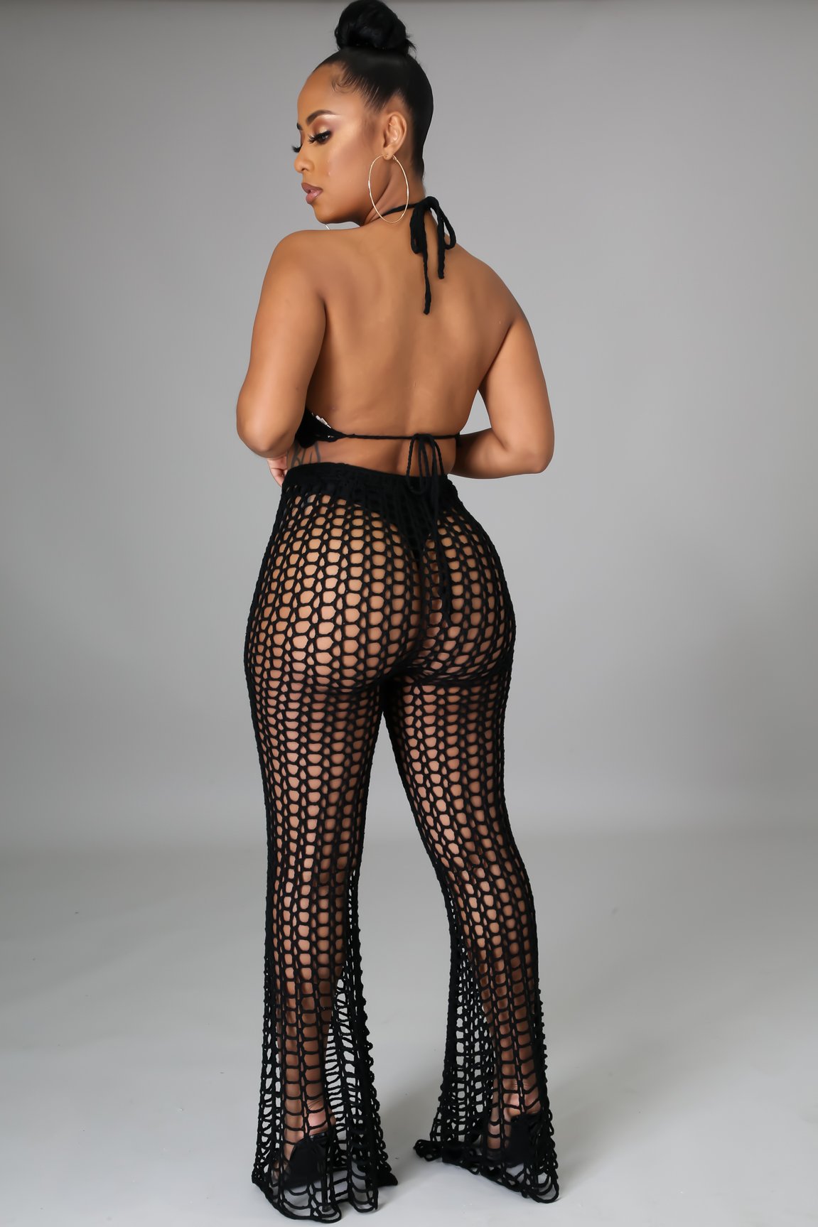 Black Beach Retreat 2 Piece Set - Women's Swimwear Cover Up & Sarong - Perfect for Poolside, Vacation, and Summer Getaways