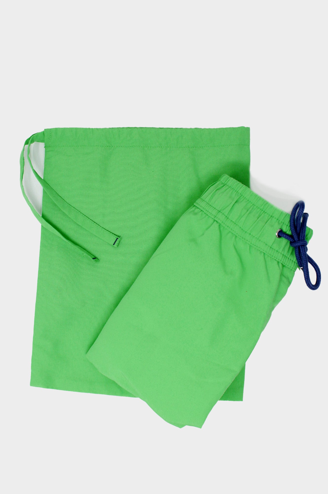 Eco-Friendly Men's Swim Shorts - Recycled Material, Plain Green Design | Perfect for Beach, Pool & Summer Vacations