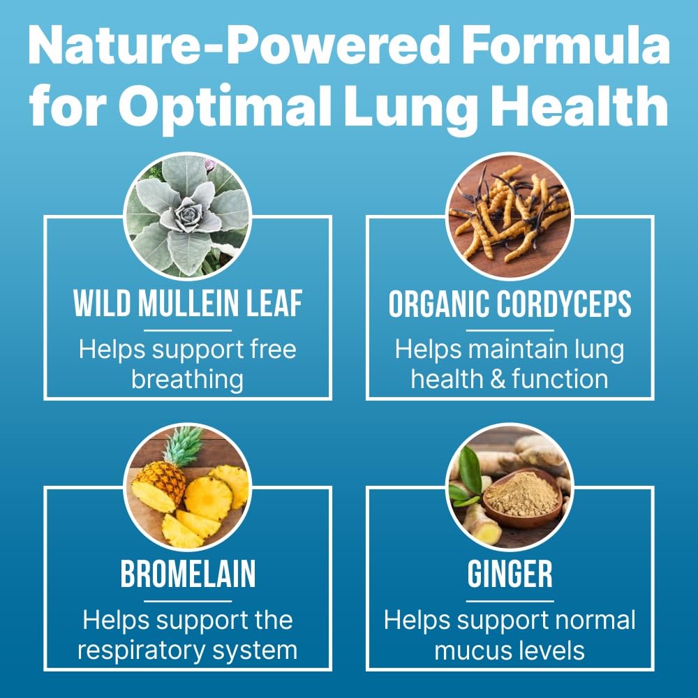 Wild Mullein Leaf Extract Lung Support Supplement Drops - Natural Mucus Relief & Respiratory Health - 2 Fl oz (3 Bottles) - Ideal for Cough, Cold & Seasonal Allergy Support