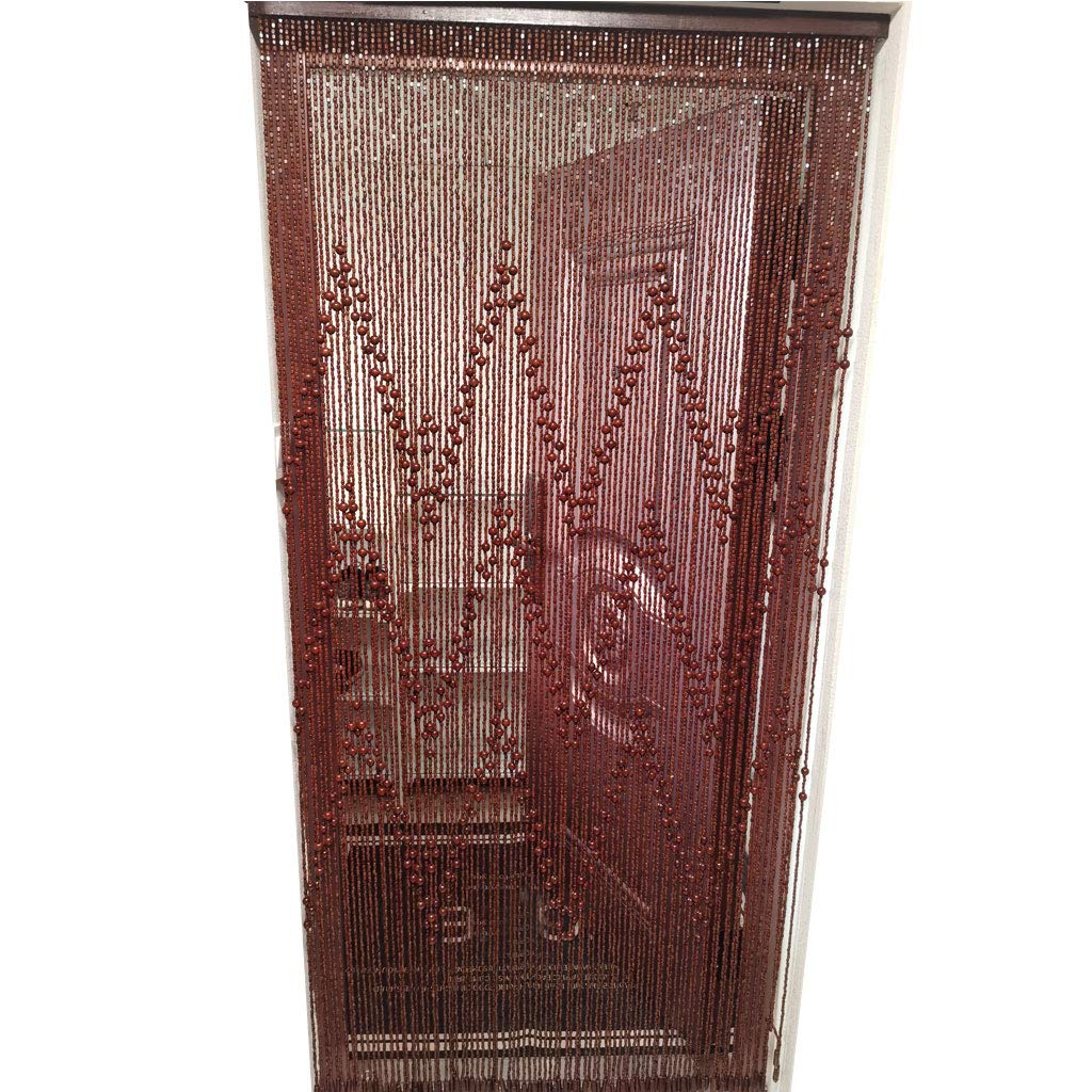 Natural Wood Beaded Curtains for Doorways - 52 Wooden Beads Room Divider (95x195cm) | Customizable Door String Curtain for Bedroom, Closet & Home Decor | Boho Chic Partition for Living Room, Studio & Entryway