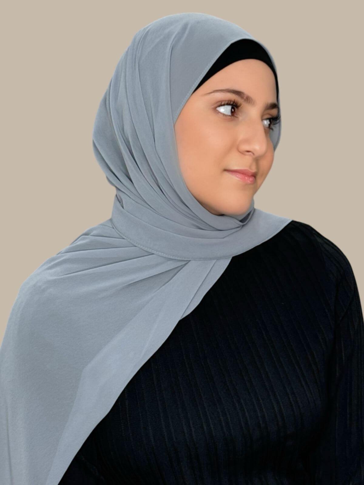 Luxury Chiffon Hijab for Women - Modish Girl Gravity Grey Scarf - Perfect for Daily Wear, Prayer, and Special Occasions