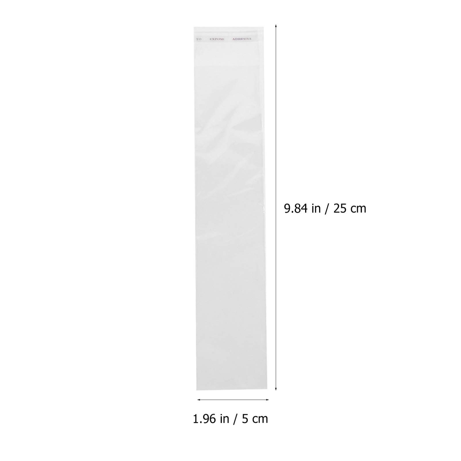 500pcs Self-Adhesive Plastic Bags - Clear OPP Pouch for Candy, Cookies, Bakery & Straws Packaging | Resealable Long Strip Bags for Parties, Gifts & Snack Storage