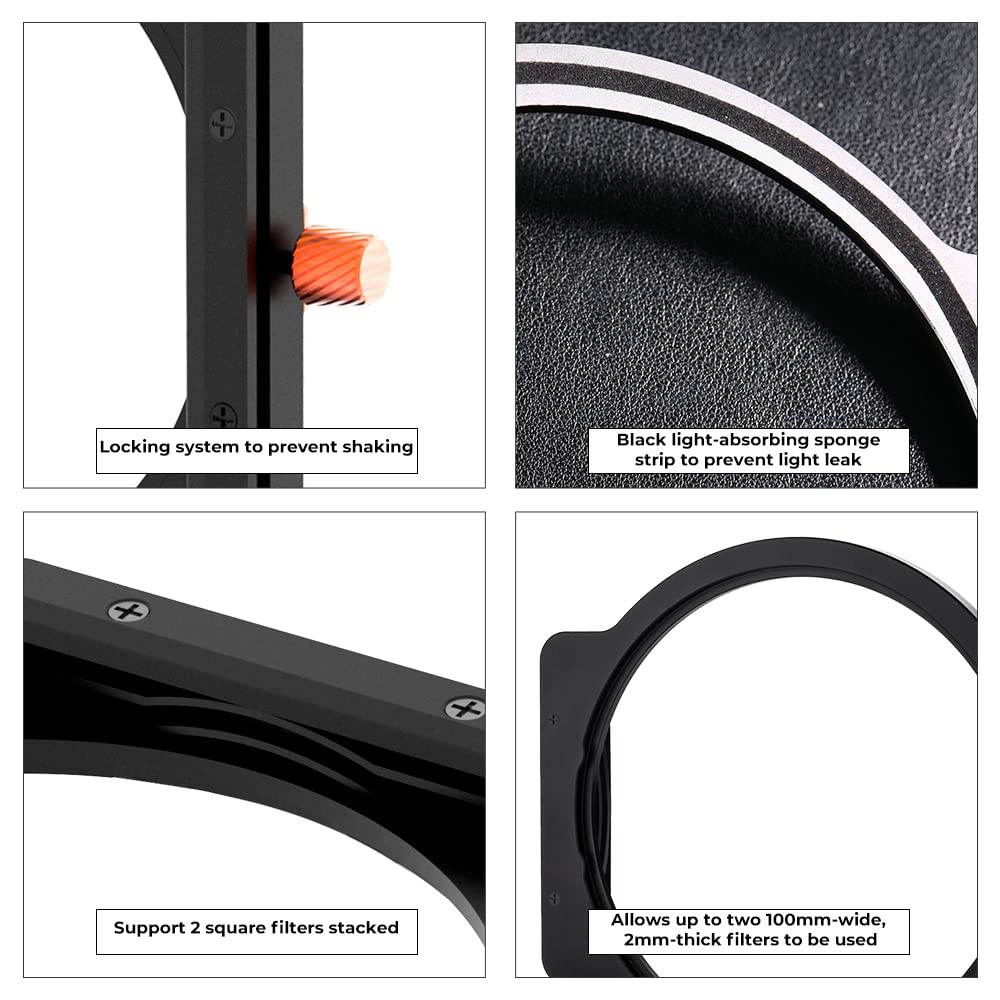Square ND1000 + ND8 Professional Filter Kit (12 Pcs) - 10 Stop ND1000 & 3 Stop ND8 Lens Filters with Metal Holder, 8 Adapter Rings & Protective Case - Perfect for Landscape, Long Exposure & Daylight Photography