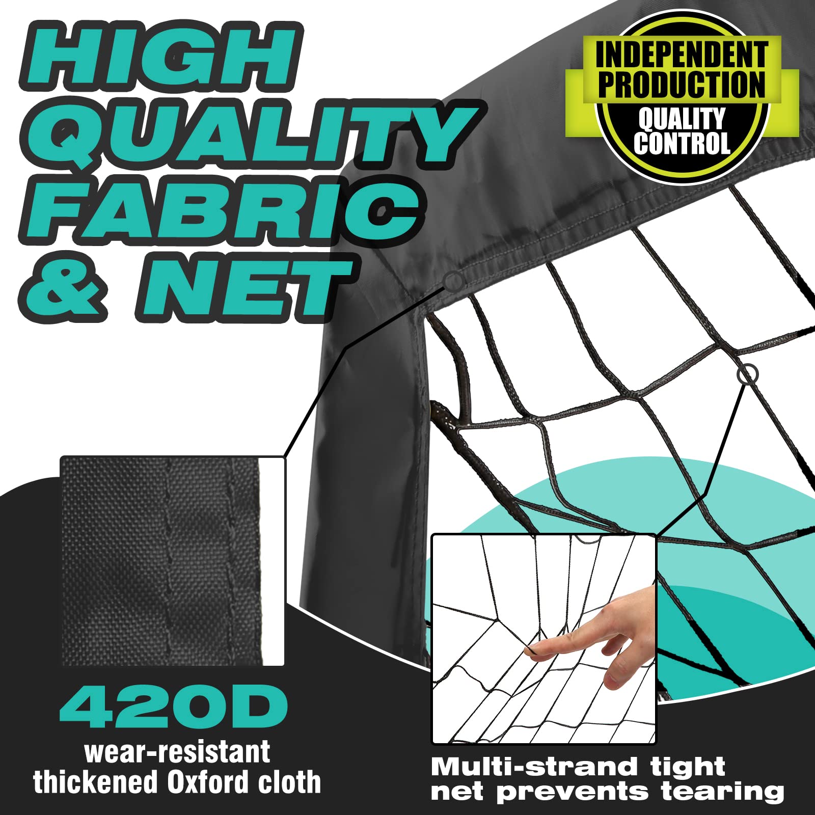 Foldable Soccer Goal for Kids & Adults - 5x3, 6x4, 9x5FT Portable Soccer Net with Carrying Bag - Perfect for Backyard Training, Youth Soccer Practice & Outdoor Sports Games