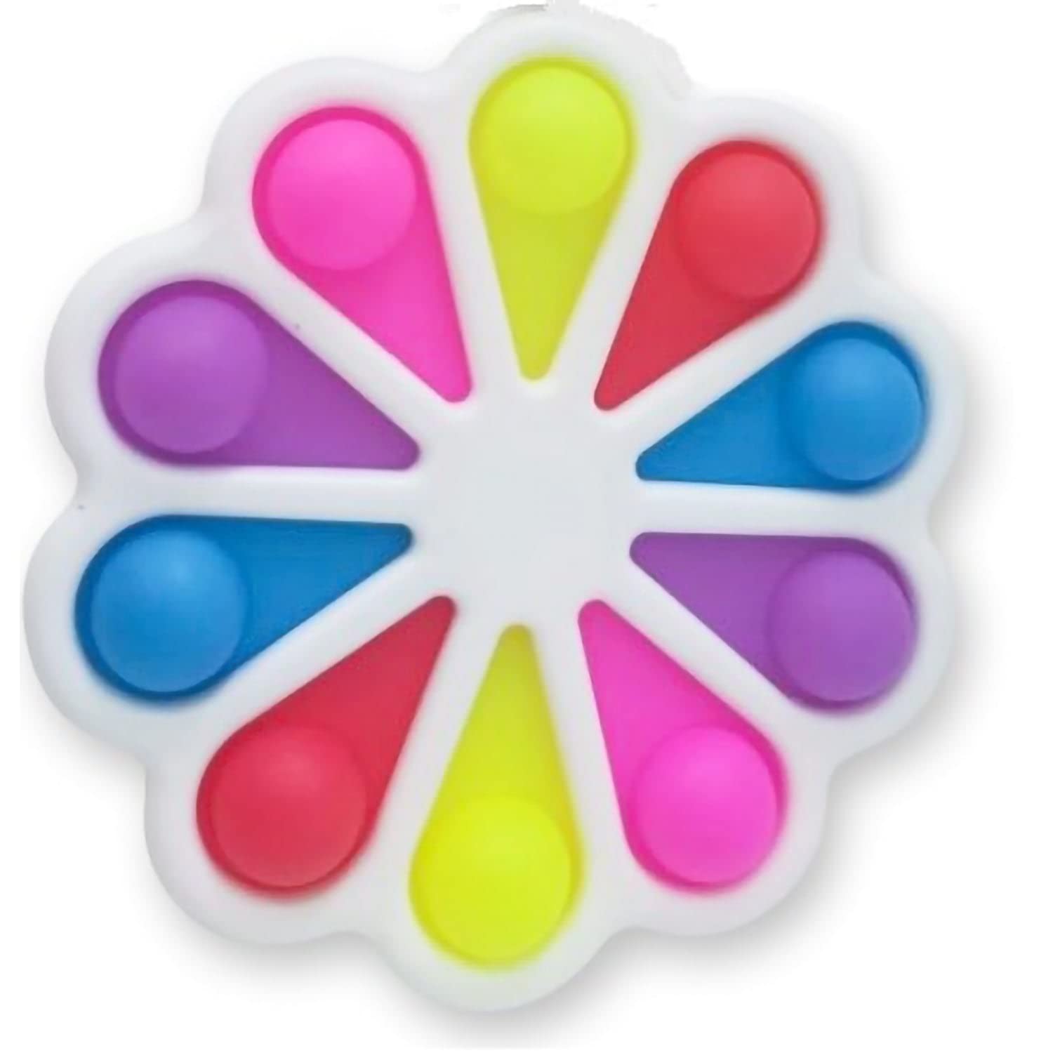 Kimmy Shop Push N Pop - Sunflower Bubble Fidget Toy with 10 Pops - Assorted Colors for Stress Relief & Focus - Perfect for Kids, Adults, Office & Classroom Use