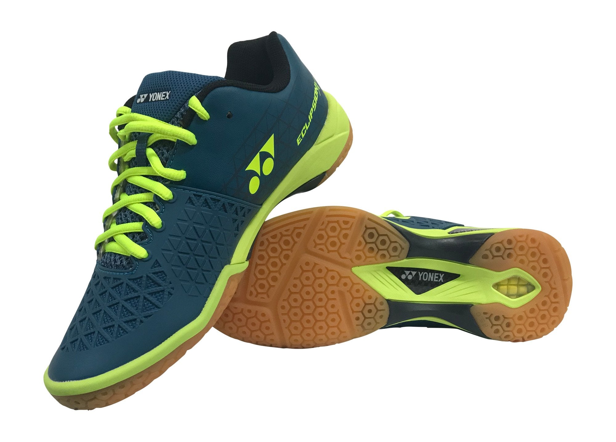 Unisex Power Cushion Eclipsion X Badminton Shoes - Turquoise/Yellow | Lightweight Comfort for Indoor Court Sports & Training
