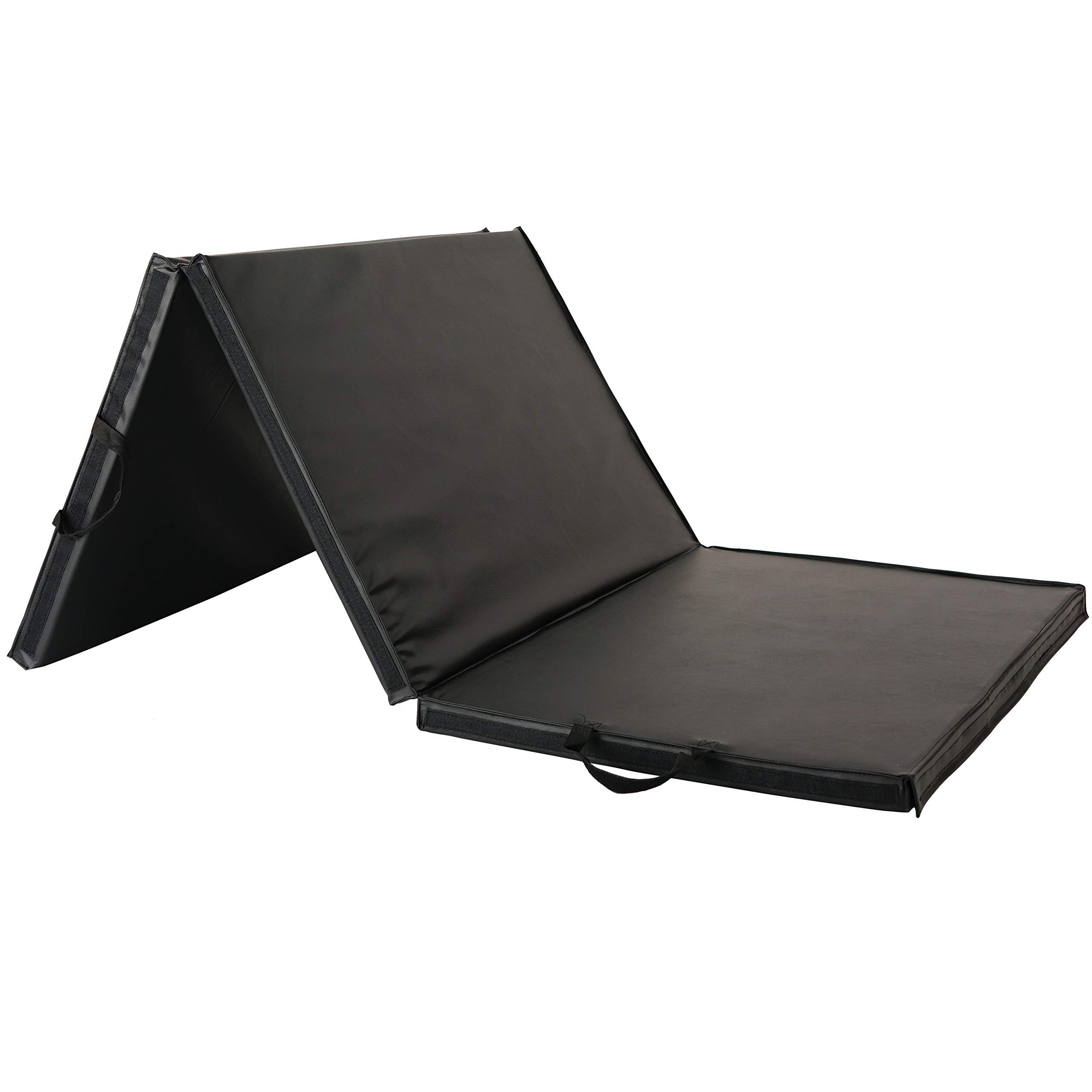 Sunny Health & Fitness Tri-Folding & Puzzle Exercise Mats - Extra Thick, Durable, Non-Slip, Water-Resistant Cushioning for Home Gym, Yoga, MMA, Gymnastics, Cardio & Core Workouts | Perfect for Home Workouts, Studio Training & Fitness Recovery