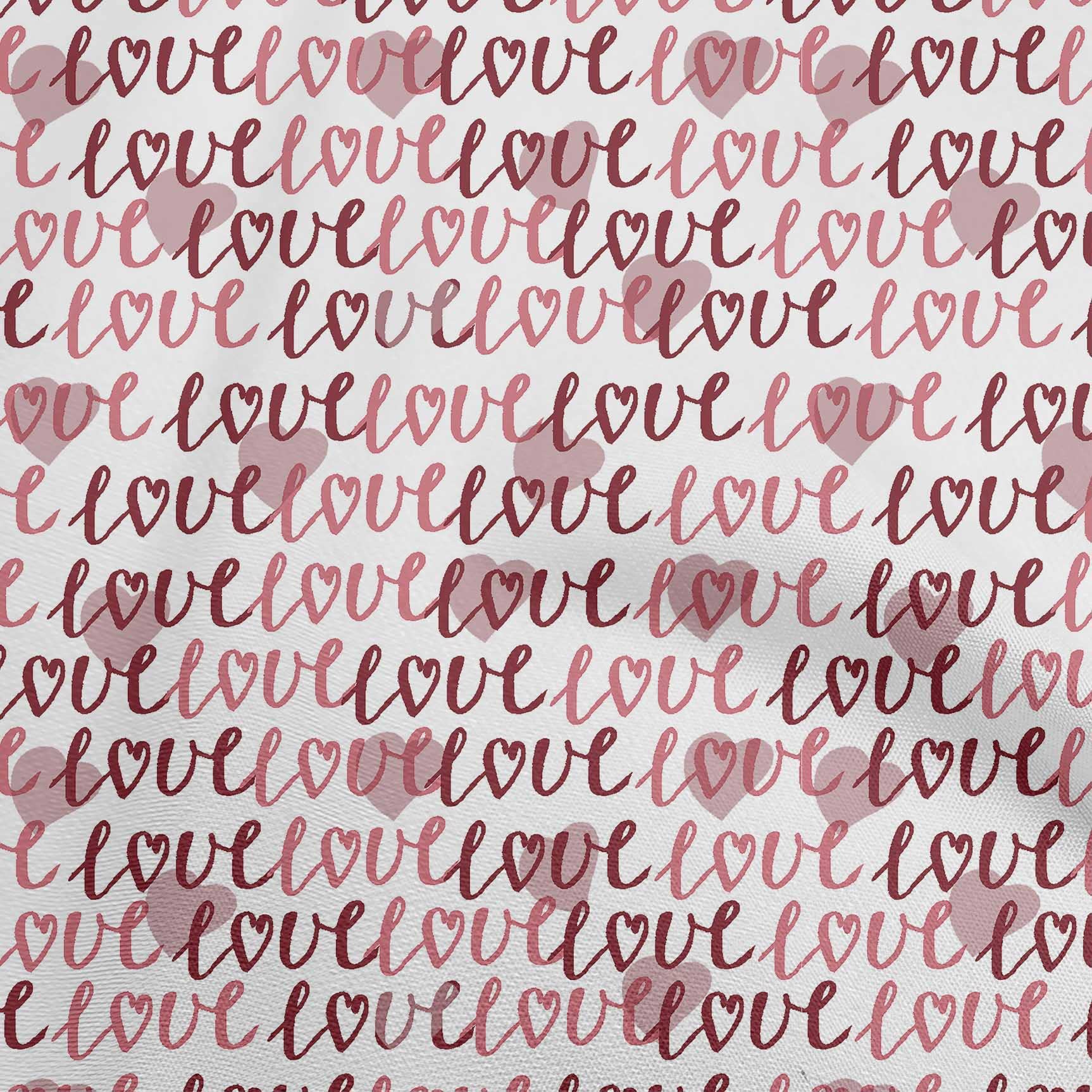 Premium Cotton Cambric Pink Fabric with Valentine Love Heart Print - 56 Inch Wide by The Yard | Perfect for DIY Dresses, Crafts & Home Decor