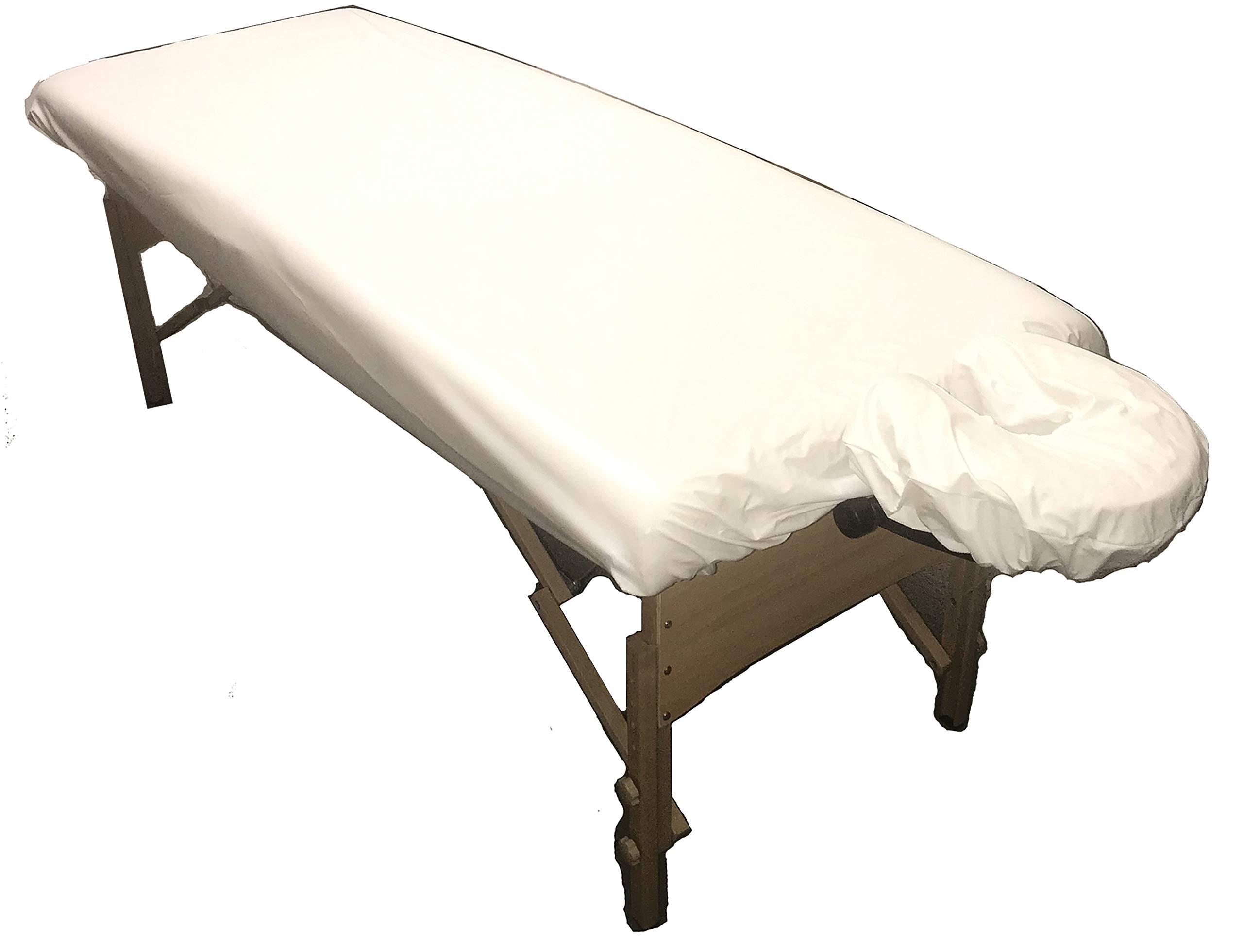 Therapist’s Choice® Waterproof Massage Sheet 2-Piece Set - Machine Washable Fitted Sheet & Face Cover for Massage Tables (White) | Perfect for Spa, Salon & Professional Massage Therapy Sessions