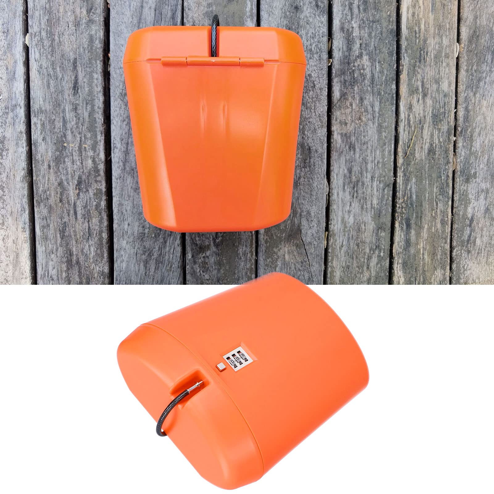 Waterproof Portable Storage Box with Code Lock - Secure Document & Valuables Organizer for Home, Office, Travel & Outdoor Use (Orange) - Hanging Rope Included for Easy Storage