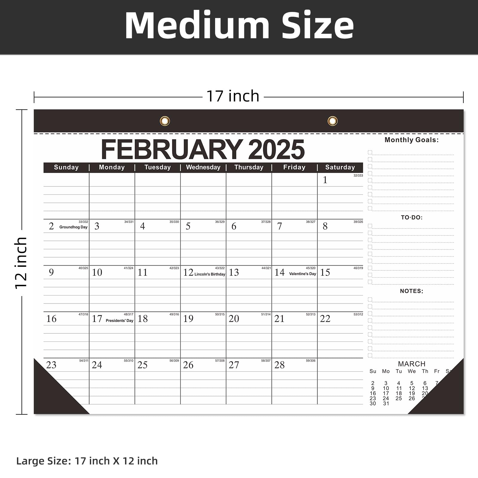 BHR 2025-2026 18-Month Large Desk & Wall Calendar Planner (17