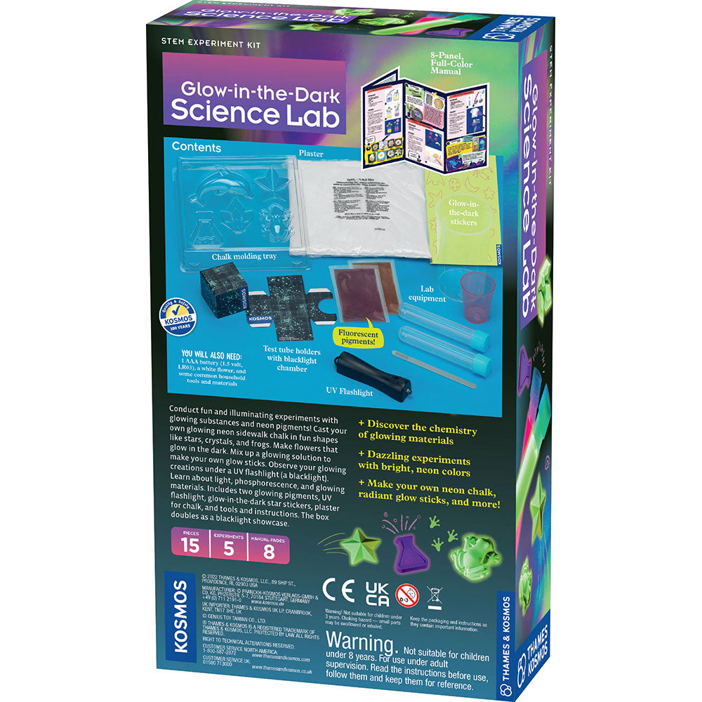 Glow in the Dark Science Lab Kit for Kids - STEM Educational Toys with 20+ Experiments - Perfect for Birthday Gifts & Classroom Science Activities