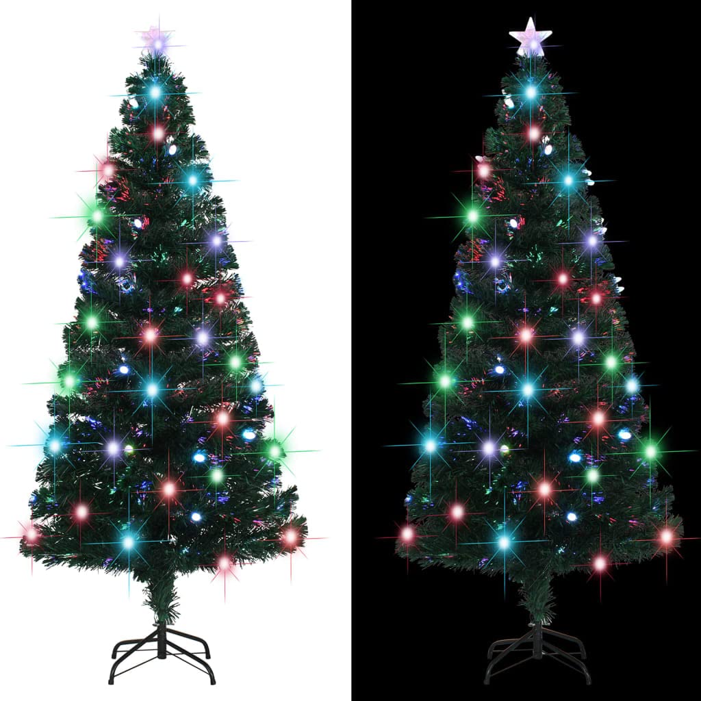 CHARMMA 6ft Artificial Christmas Tree with Stand - Pre-Lit LED Fiber Optic Holiday Tree for Home Decor (59.1 Inches, 3.2KG) - Perfect for Living Room, Office & Christmas Party Decoration
