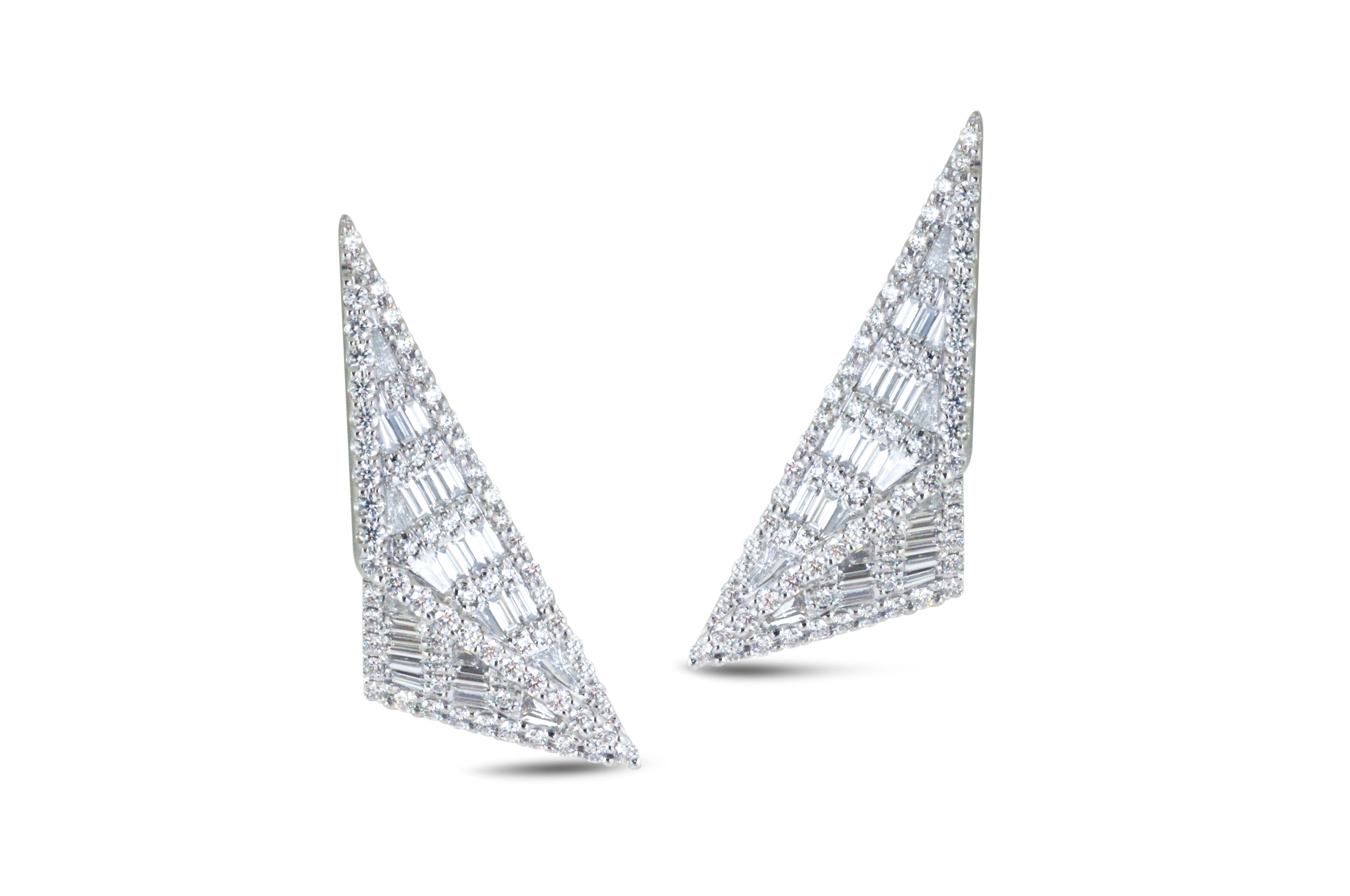 Origami Trillion Diamond Earrings - 14K Gold Plated Hoop Earrings for Women, Celebrity Inspired Jewelry (Jennifer Lopez Style) | Perfect for Parties, Weddings & Special Occasions