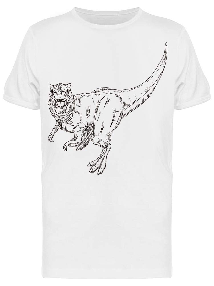 Men's Dinosaur Sketch T-Rex Graphic T-Shirt - White Cotton Tee for Casual Wear, Street Style & Gifts