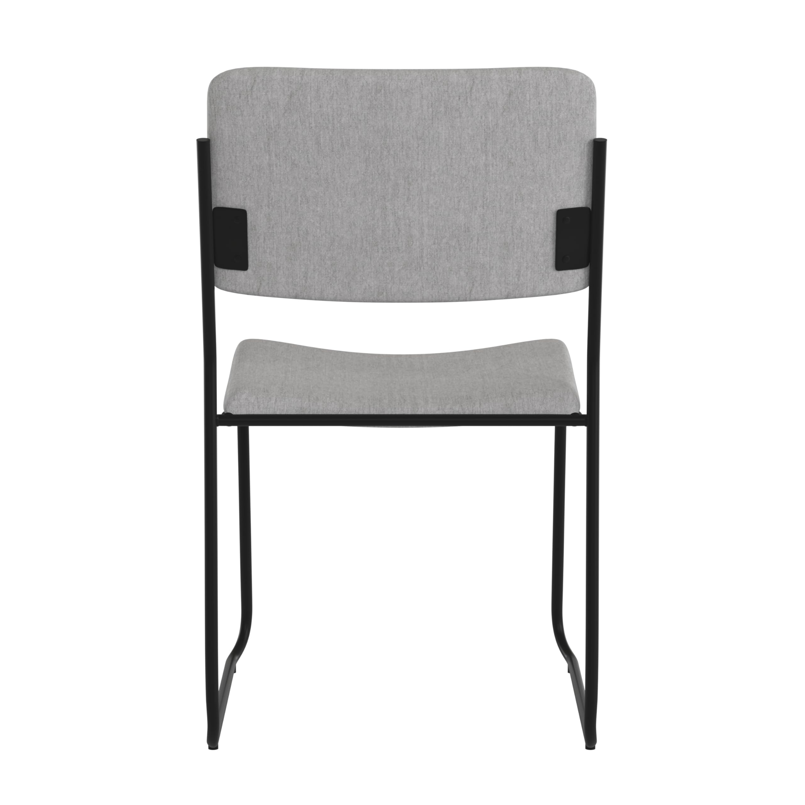 EMMA + OLIVER Egan Heavy Duty Stack Chair - Gray Full Back Ergonomic Office Chair with 880 lb Weight Capacity - Commercial Grade for Restaurants, Cafes, and Conference Rooms