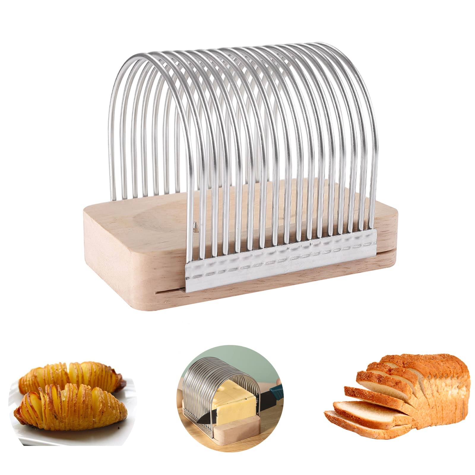 Hasselback Potato Slicer Tool - Adjustable Potato Cutter Rack for Hasselback Potatoes, Tomatoes, Meat, Bread & Cake | Perfect for Home Cooking, Baking & Meal Prep