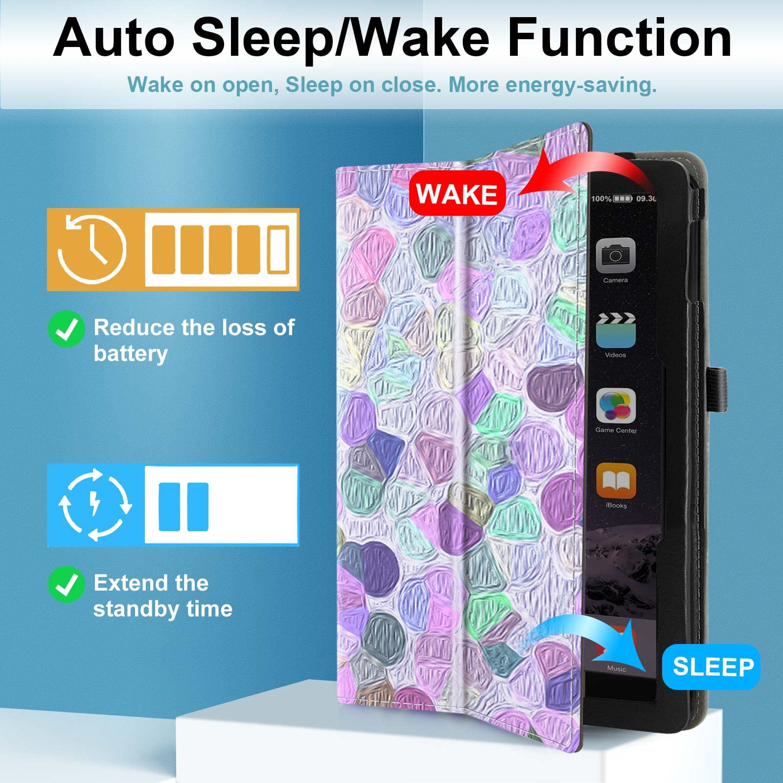 ANNAPRO Slim Folding Stand Case for Amazon Kindle Fire HD 10 Tablet (13th/11th Gen, 2023/2021) & Fire HD 10 Plus - Auto Wake/Sleep Folio Cover with Hand Strap | Watercolor Design | Perfect for Reading, Travel & Home Use