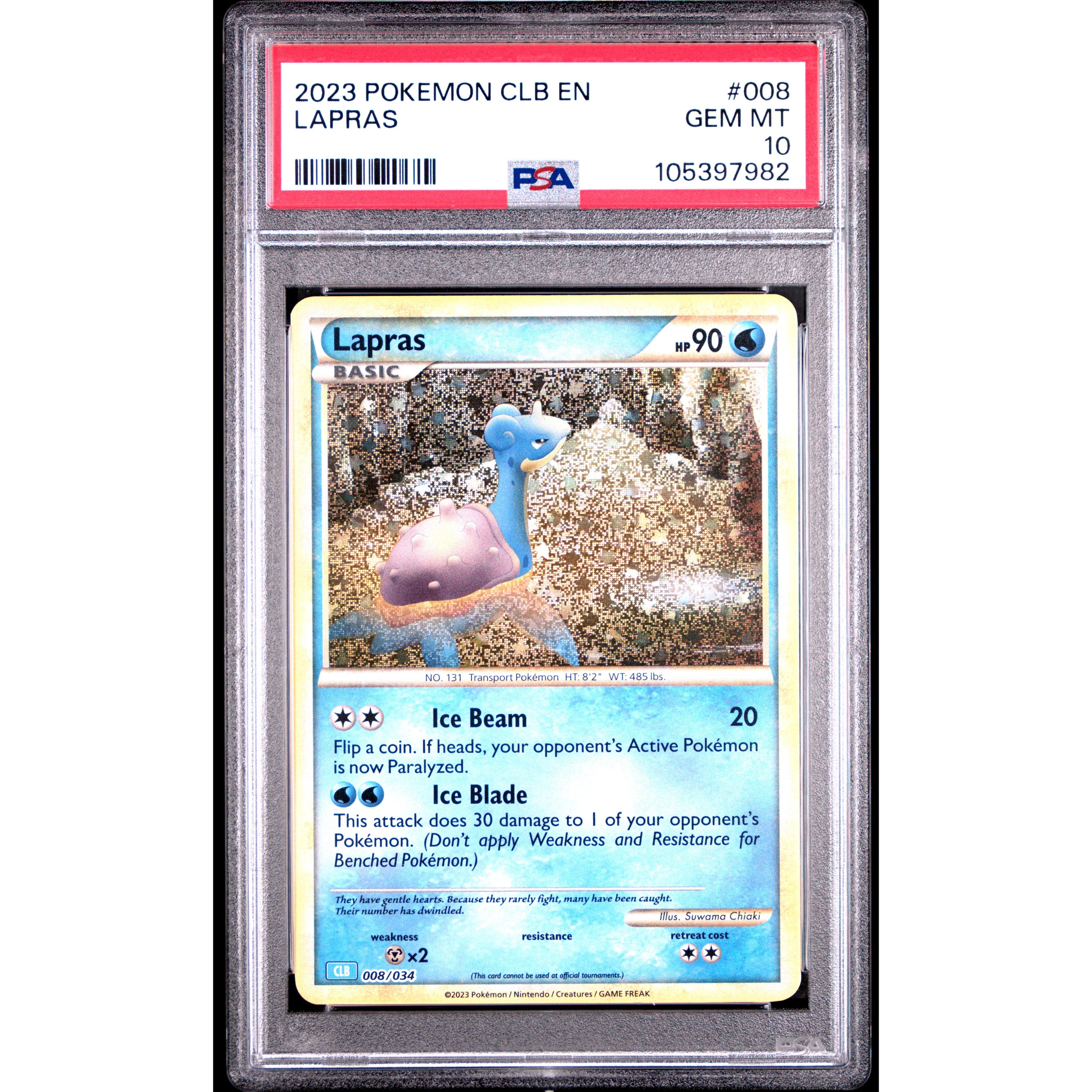 2023 Pokemon Classic Collection Lapras 008/034 PSA 10 Graded Card - Perfect for Collectors, Gaming Enthusiasts & Investment