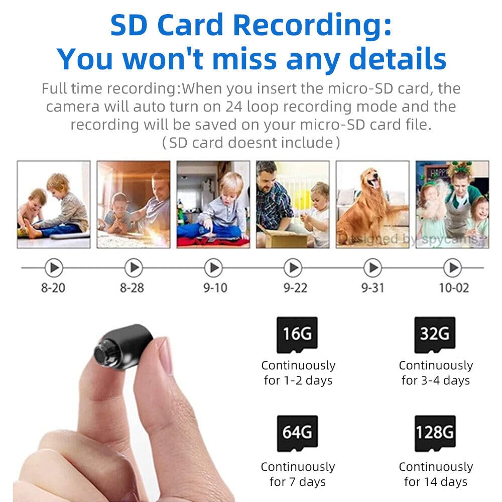 BSLVWG Mini Spy Camera - 1080P HD WiFi Hidden Security Camera with Magnetic Mount, Motion Detection & App Control | Wireless Secret Camera for Baby Monitoring, Home Security & Indoor Surveillance