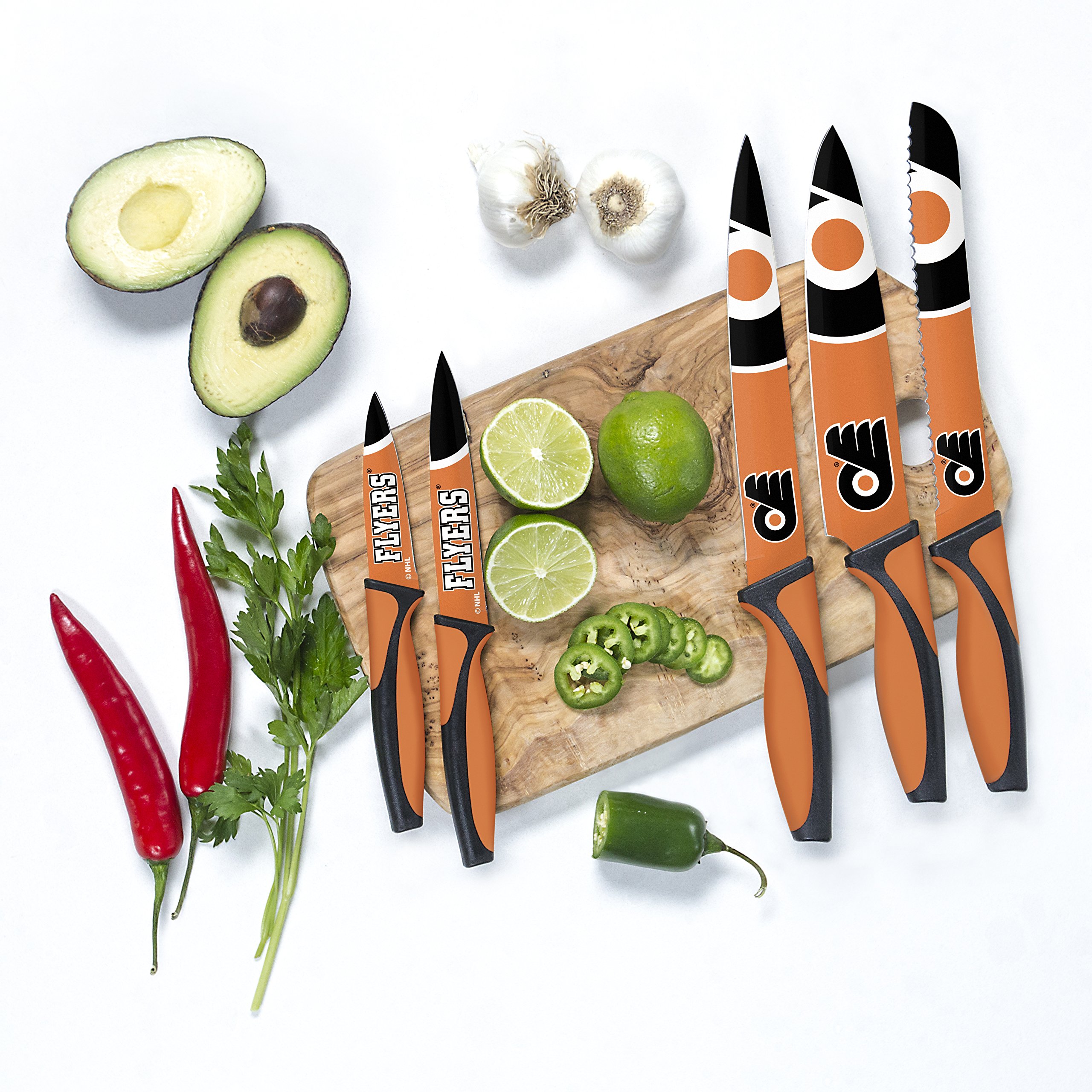 Premium NHL-Themed Unisex Kitchen Knife Set - High-Quality Stainless Steel Blades for Slicing, Dicing & Chopping - Perfect for Home Chefs & Hockey Fans (Great Gift for Cooking Enthusiasts & NHL Lovers)