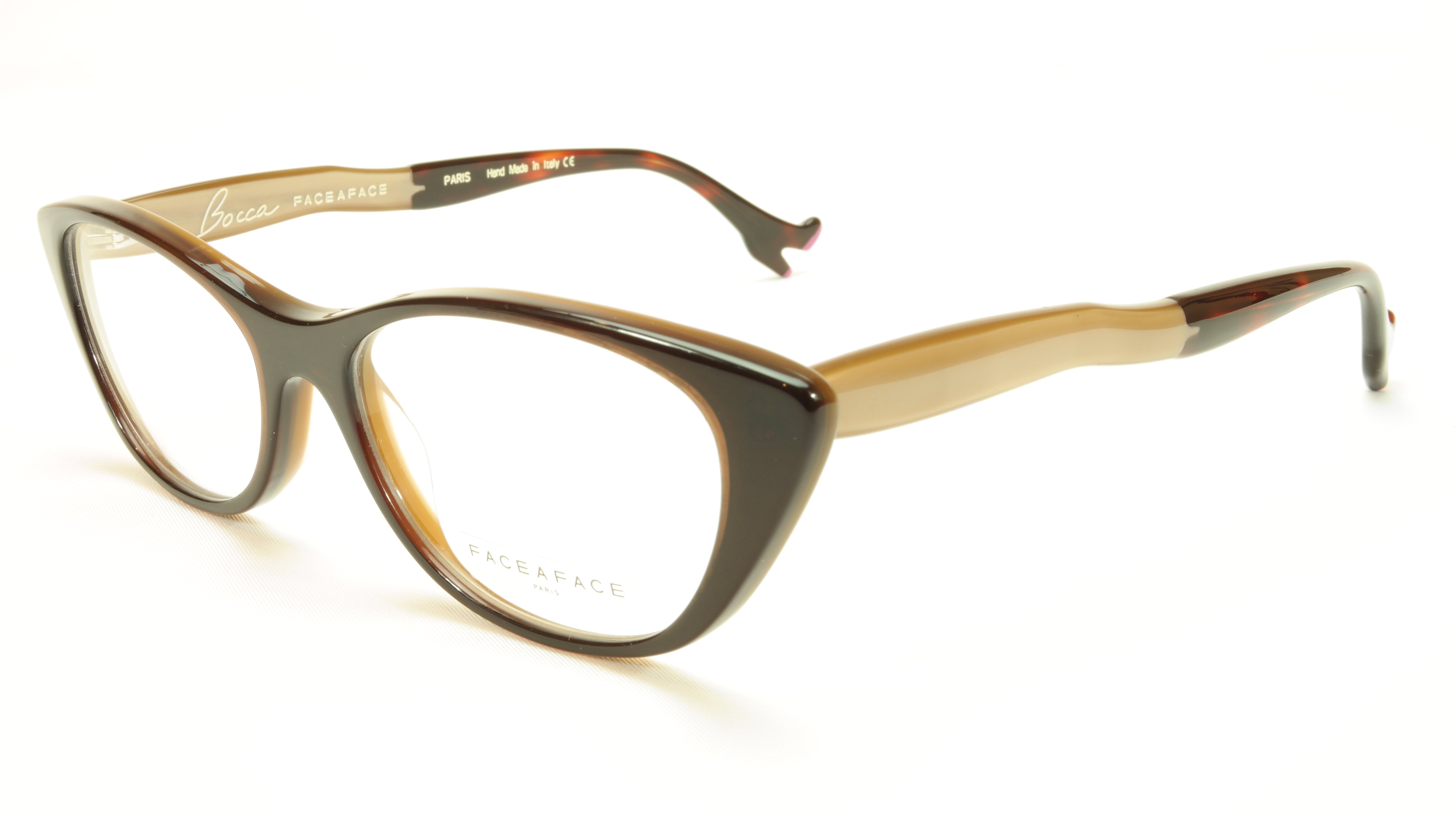Face A Face Bocca Sexy 1 Col 080 Chestnut Beige Tortoise Eyeglasses - Stylish Women's Optical Frames for Work, Reading & Fashion - Premium Lightweight Glasses for Everyday Wear