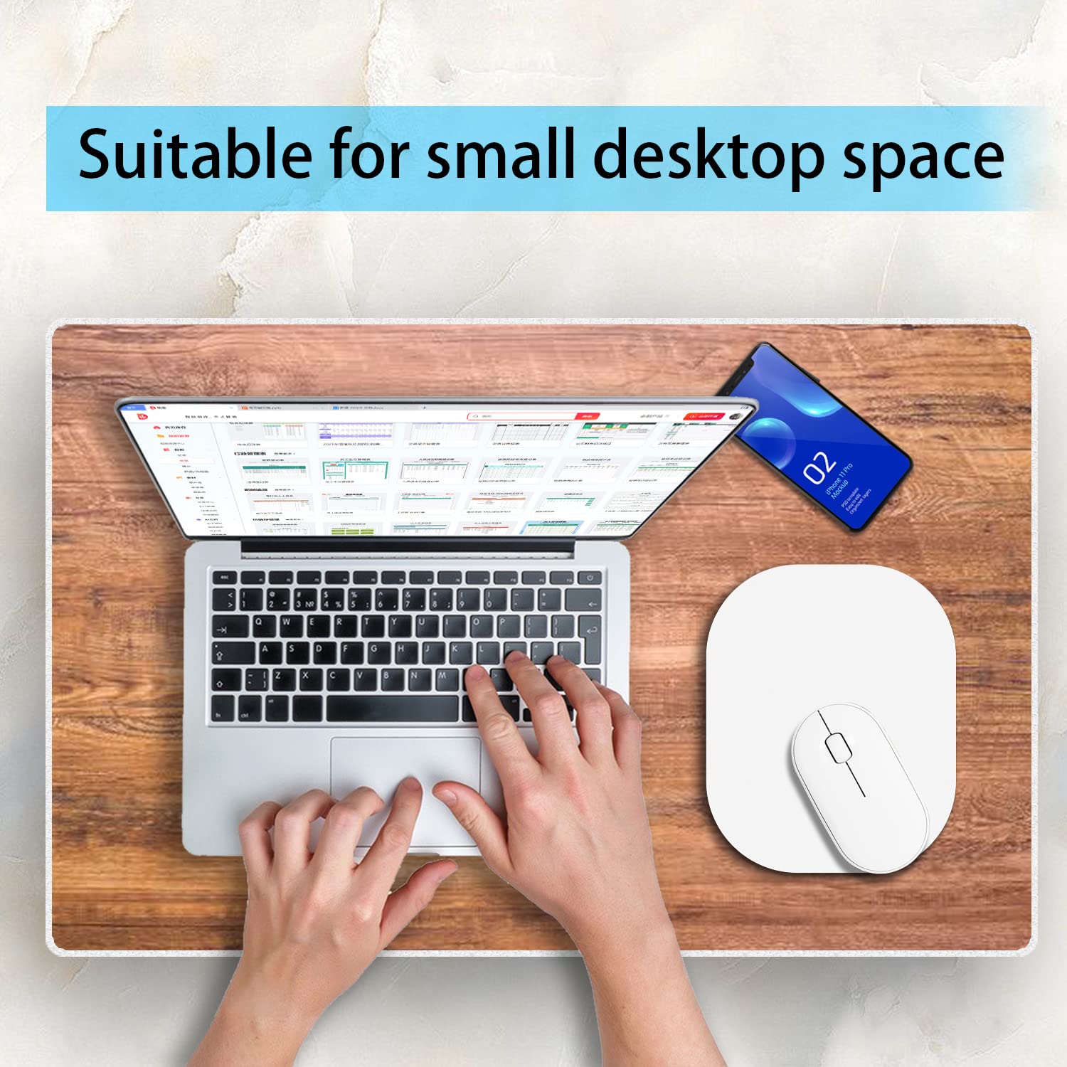 6x7 Inch Small Mouse Pad - Non-Slip Rubber Base, Waterproof & Thick Mini Mouse Mat for Laptop, Wireless Mouse - Perfect for Home Office, Travel & Gaming (White)
