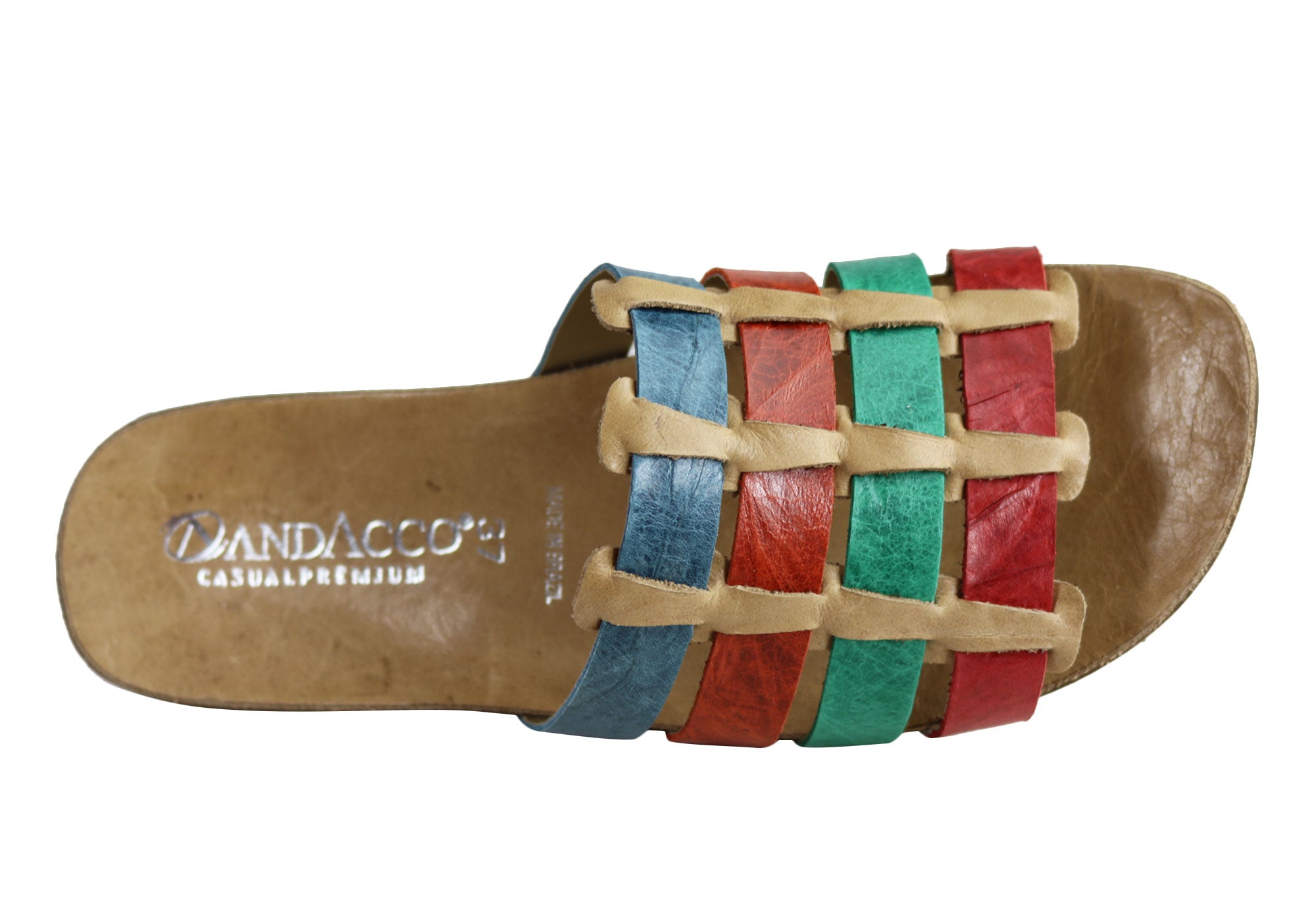 Andacco Sorrento Women's Comfort Leather Slide Sandals - Handmade in Brazil - Perfect for Beach, Vacation & Summer Outfits