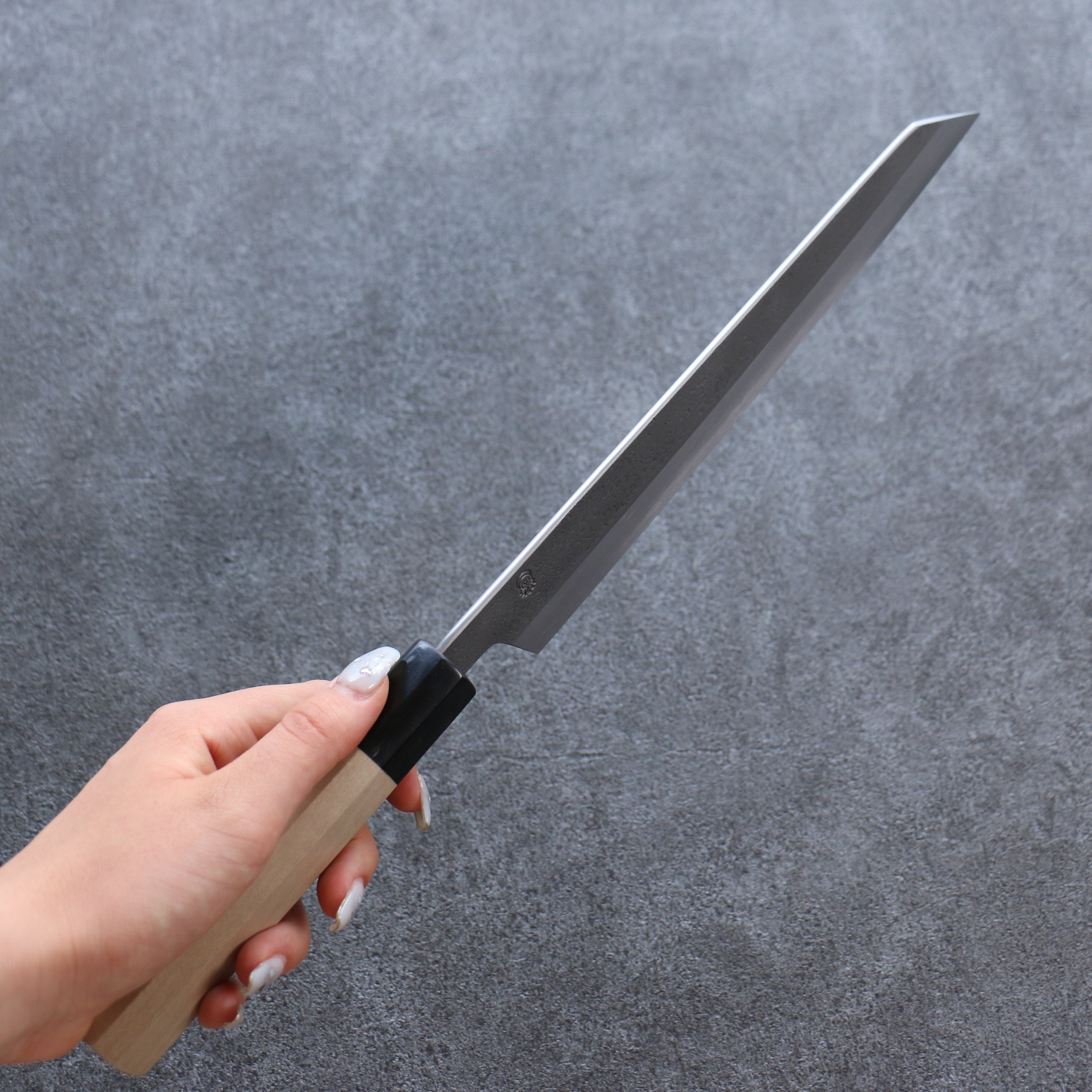Premium Kikuzuki White Steel No.2 Nashiji Kiritsuke Gyuto 240mm Japanese Chef Knife with Magnolia Handle - Perfect for Sushi, Sashimi & Precision Cutting
