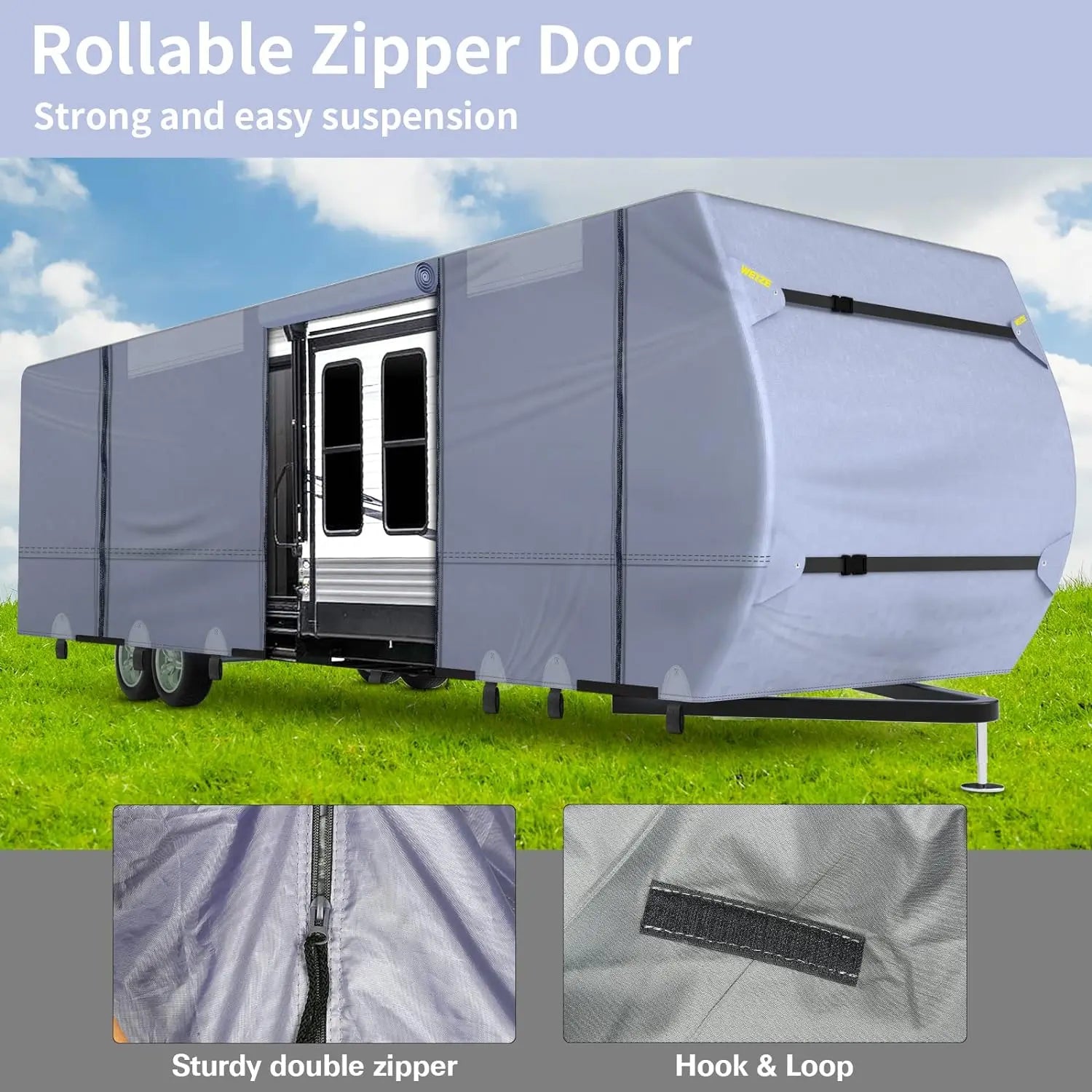 WEIZE 5-Layer 300D Oxford RV Cover for Travel Trailers & Motorhomes 29'1