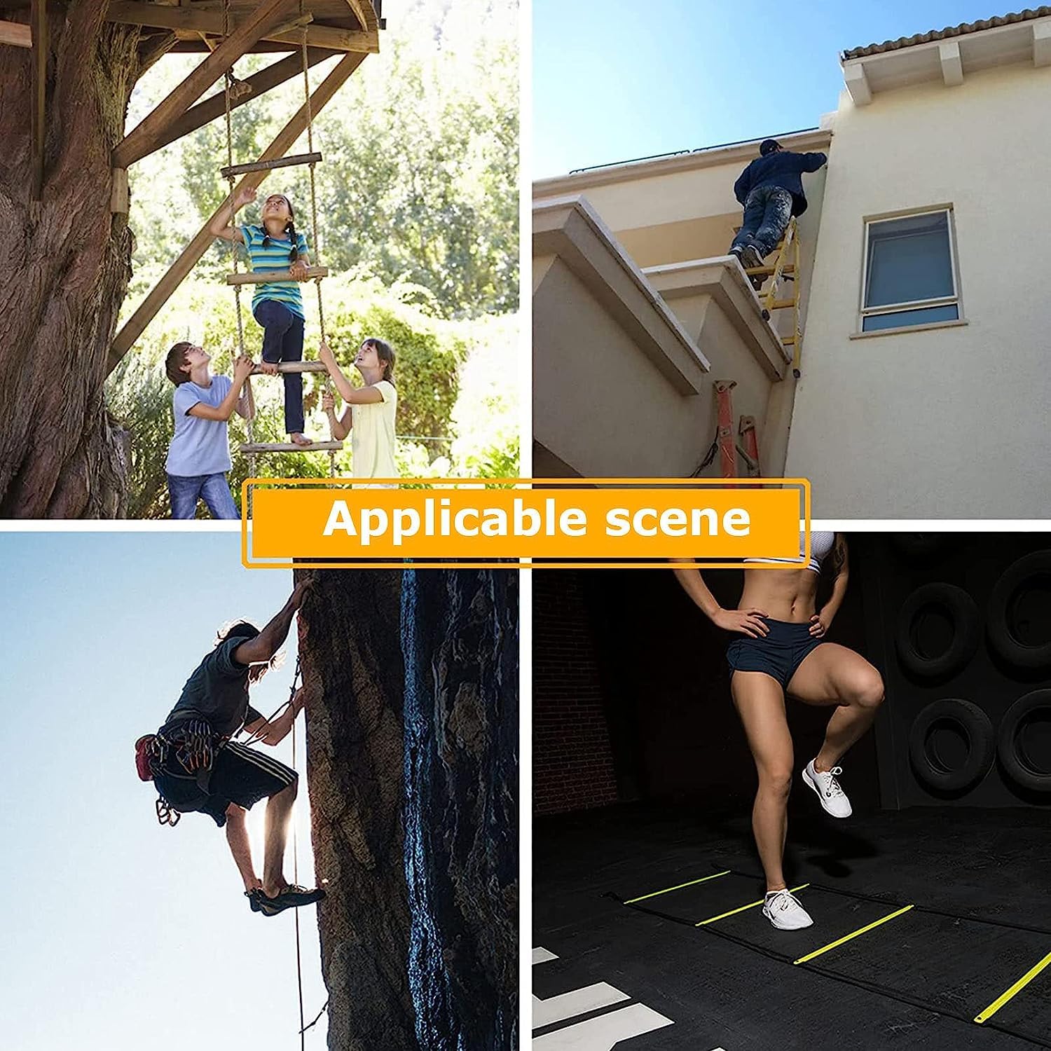 Fire Escape Rope Ladder with Hook - 32FT/10M Quick-Deploy, Compact & Easy Storage - NAKEAH Fire Rescue Ladder for Emergency Evacuation, Home Safety & Survival Scenarios