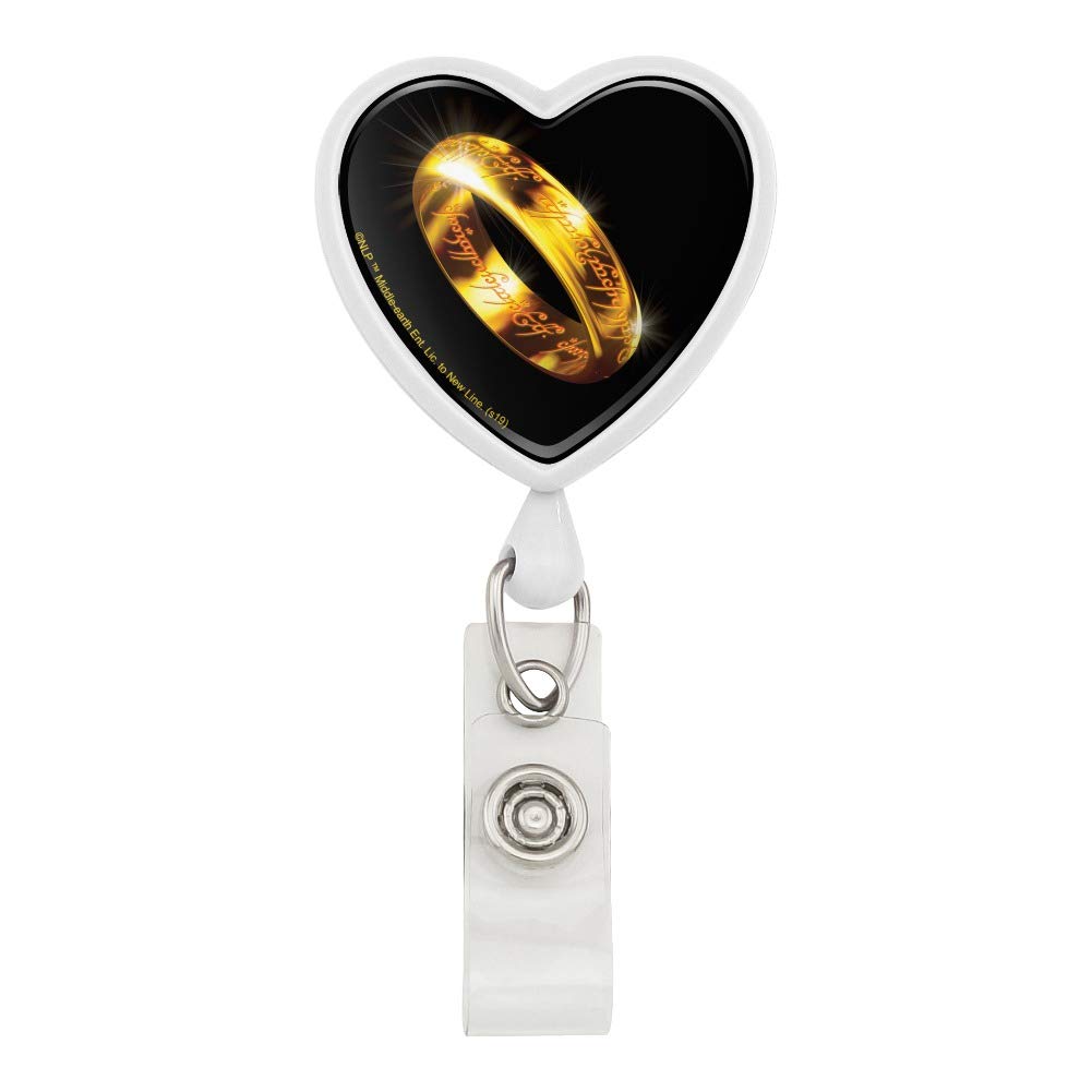The Lord of The Rings The One Ring Heart Lanyard - Retractable Reel Badge ID Card Holder for Work, Events & Cosplay | Official LOTR Merchandise