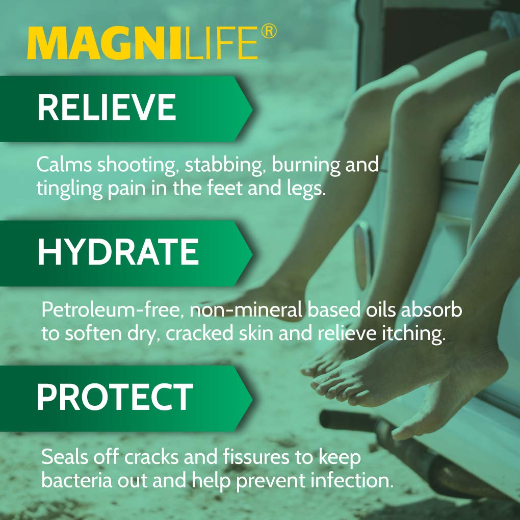 MagniLife DB Foot Cream for Burning & Tingling Relief - Soothes Dry, Cracked, Itchy Skin - 4 oz Tube - Perfect for Diabetic Foot Care & Sensitive Skin Relief at Night
