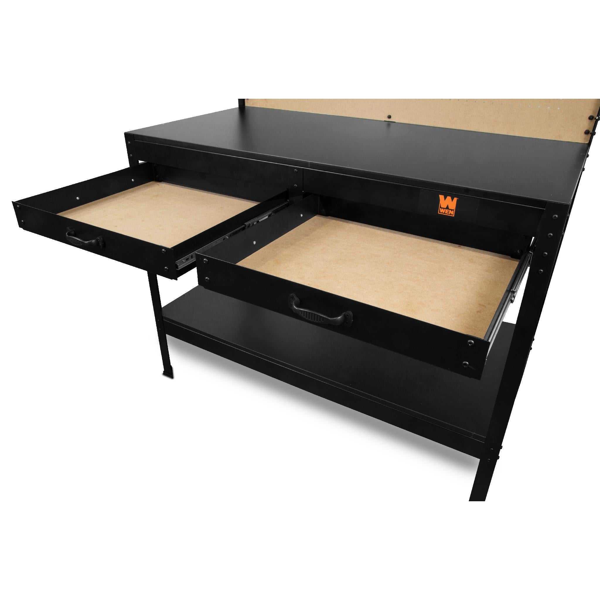 WEN WB4723T 48 Inch Heavy Duty Workbench with Power Outlets & LED Light - Perfect for Garage, Workshop & DIY Projects