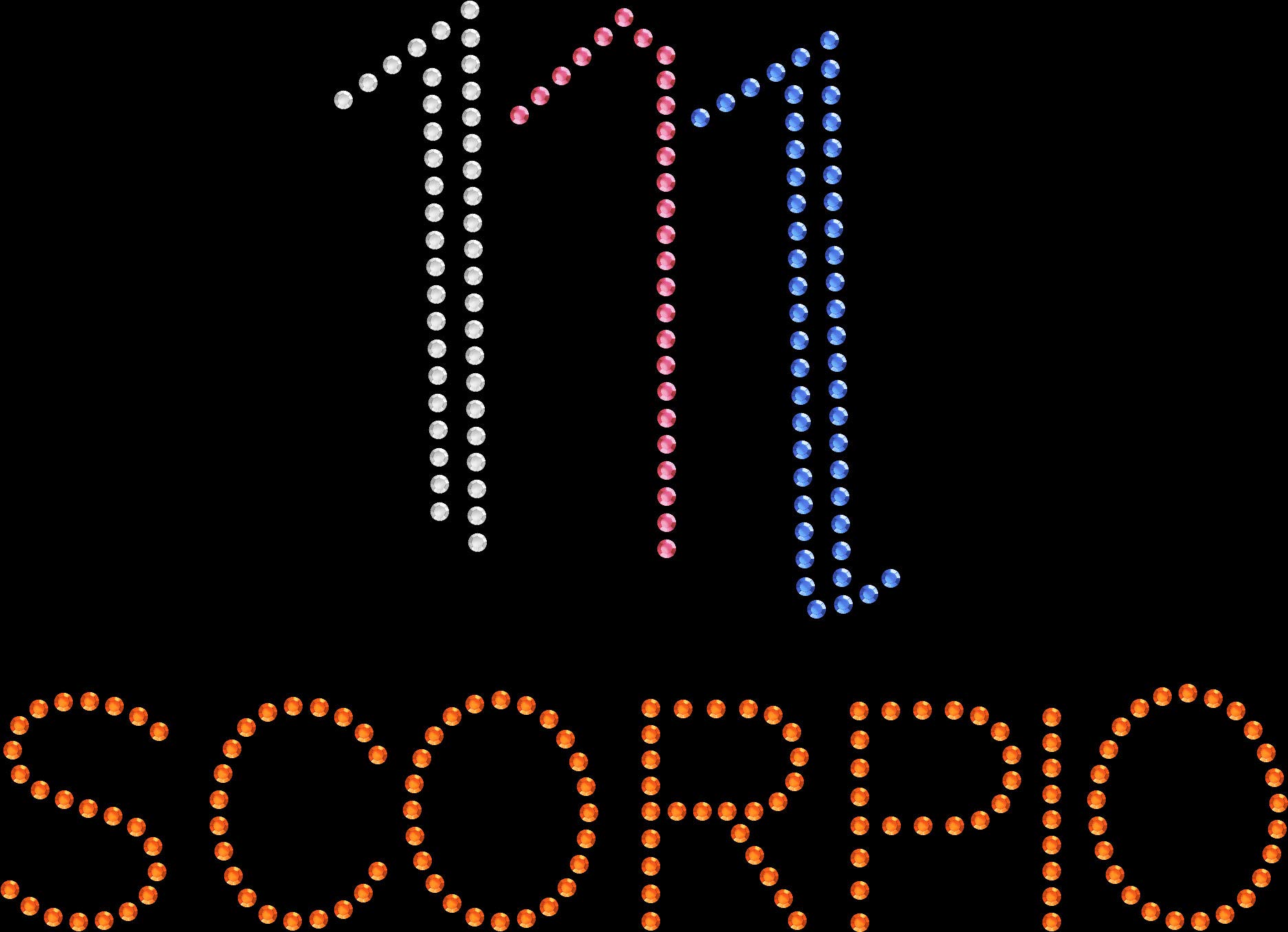 Rhinestone Bling Iron On Transfer for Scorpio Zodiac - DIY Sparkle Decoration for T-Shirts, Jackets & Bags | Perfect for Costume Parties & Personalized Gifts